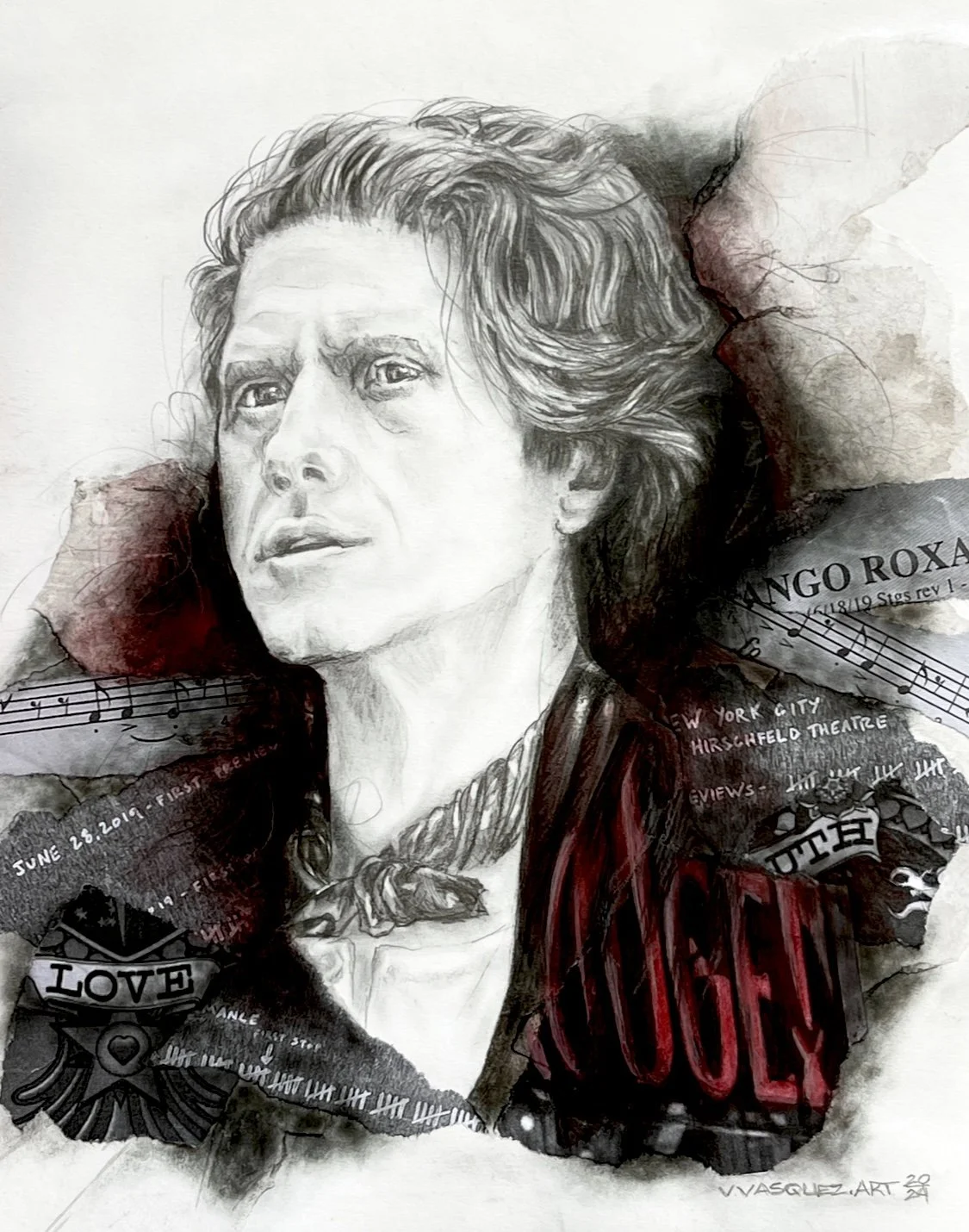 "Come What May" - Mixed Media on papaer - Inspired by Moulin Rouge Broadway