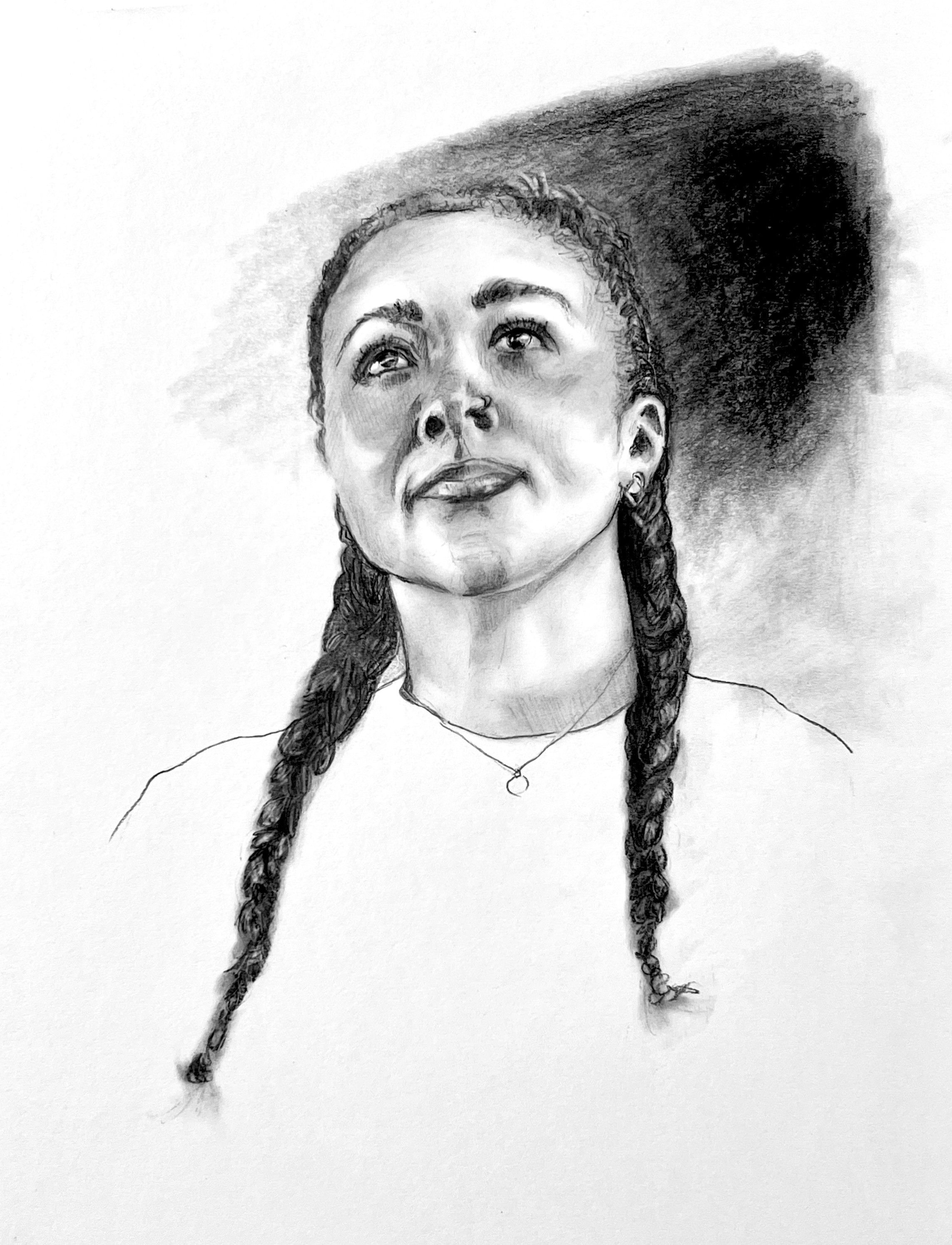 Grace on Broadway: Graphite on paper. Inspired by Sunset Boulevard Broadway