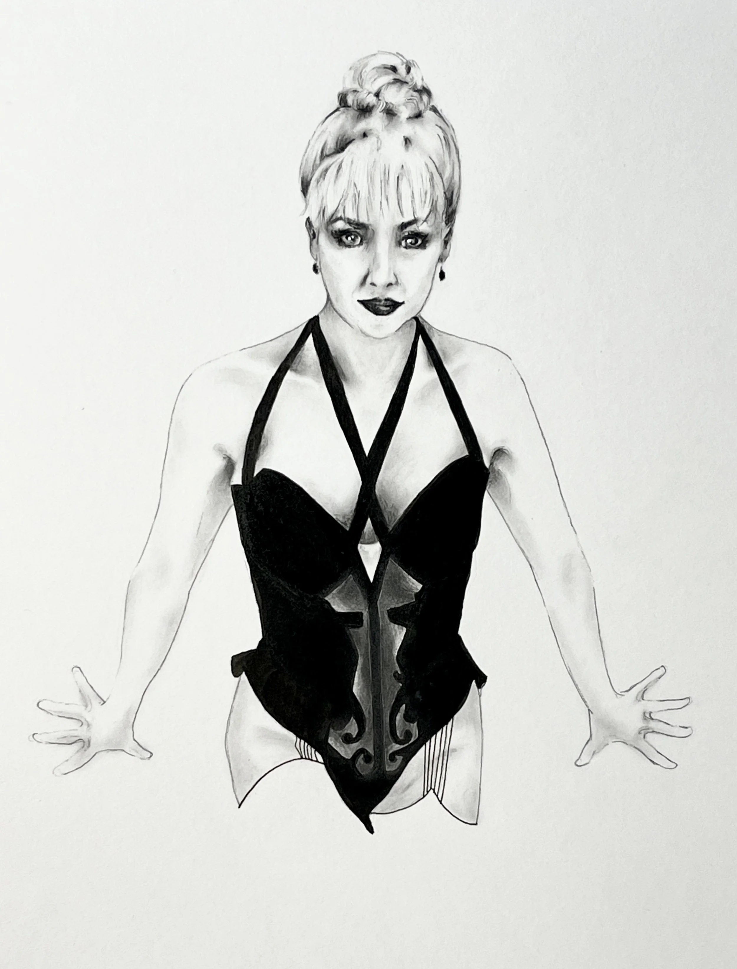 Kaitlin: Graphite on paper. Inspired by Moulin Rouge Broadway