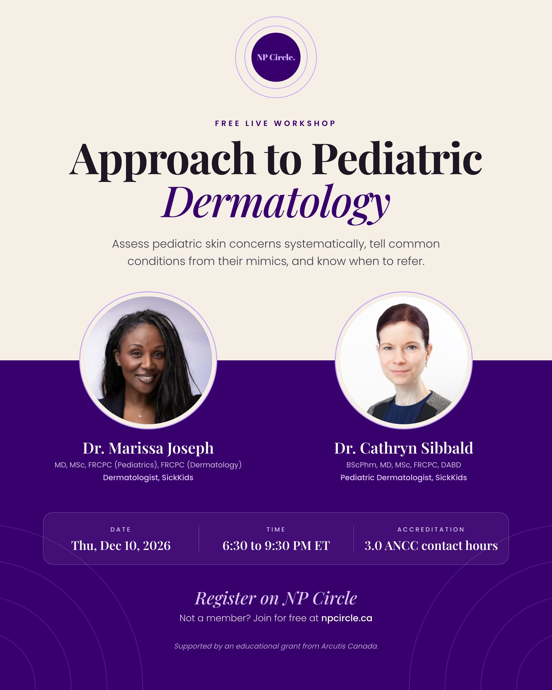 Eczema or a look-alike? 👀

Pediatric skin concerns are common in primary care, but conditions that look alike can call for very different treatment.

Join SickKids dermatologists Dr. Marissa Joseph and Dr. Cathryn Sibbald for Approach to Pediatric D