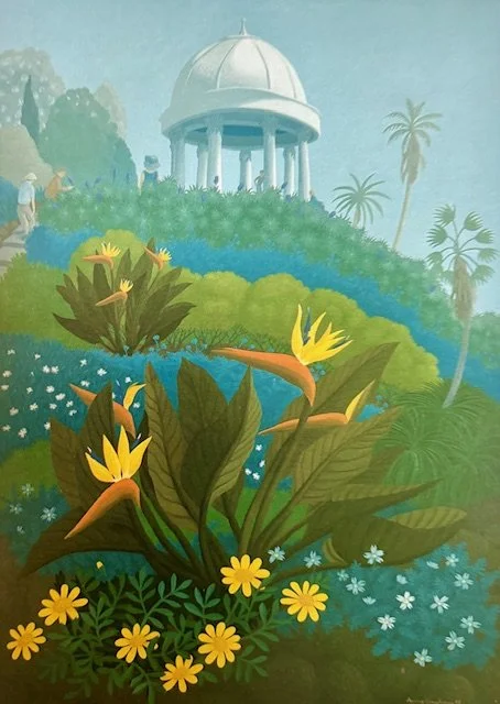  Temple of the Wind  1995 | oil on canvas | 88 x 62 | One of 54 painting sequence 'A garden for all seasons'. Collection: Elisabeth Murdoch, long term loan to National Trust c2004, long term loan to Austin Hospital, Melbourne, 2007