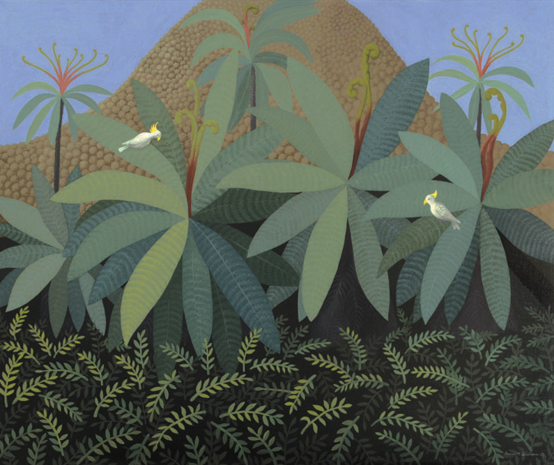  Tree ferns with cockatoos  2008 | oil on canvas | 86 x 101 cm | Collection: Grafton Gallery, NSW  