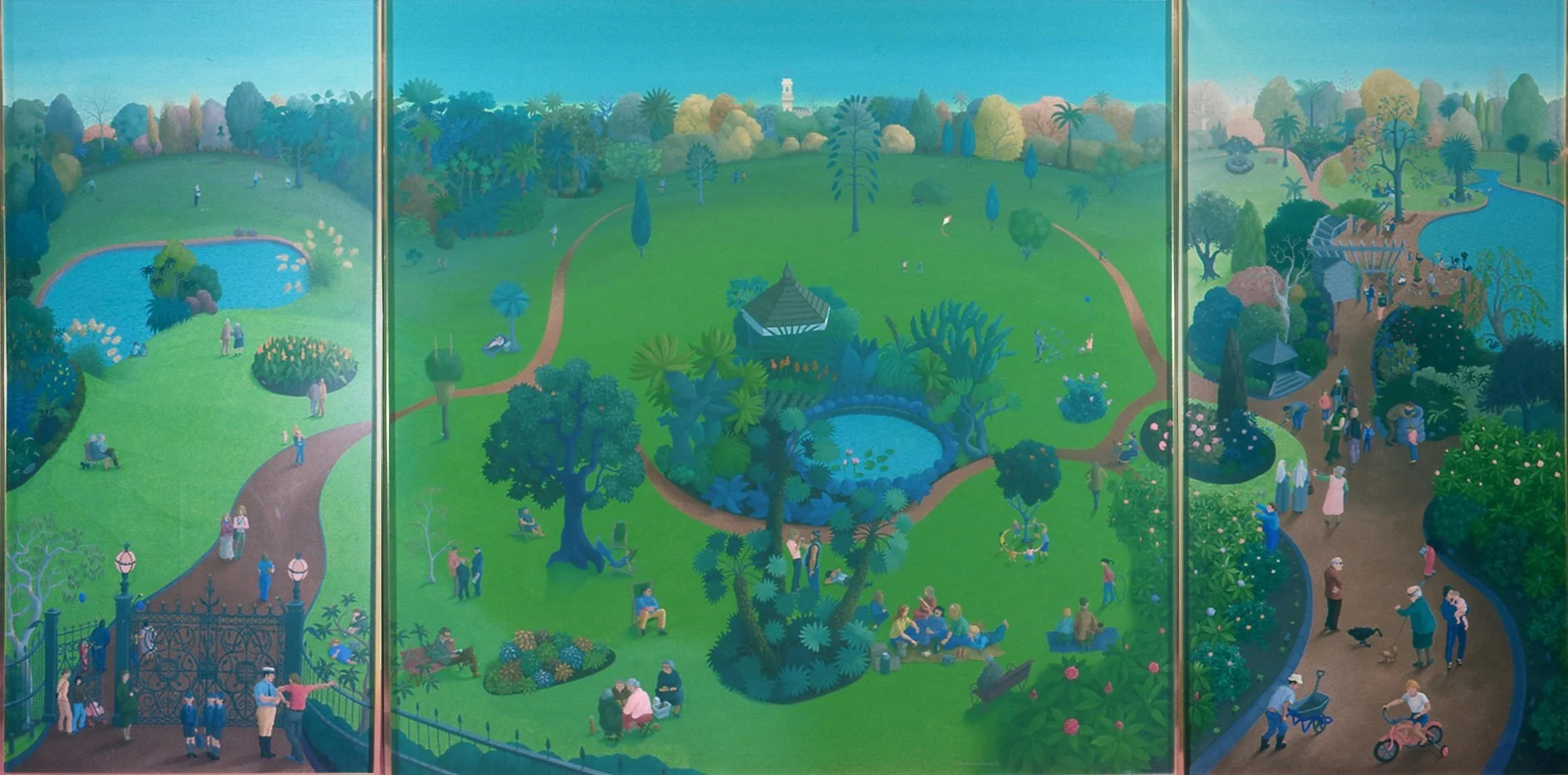  The garden for all seasons  1983 | oil on canvas | 184.5 x 369.0 cm | Collection: Victorian Art Centre, Melbourne 