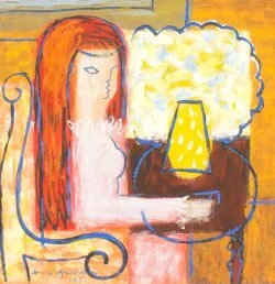   Girl with lamp   
1951 | mixed media | 34 x 34 cm; Private collection, c/- GFL auctions  