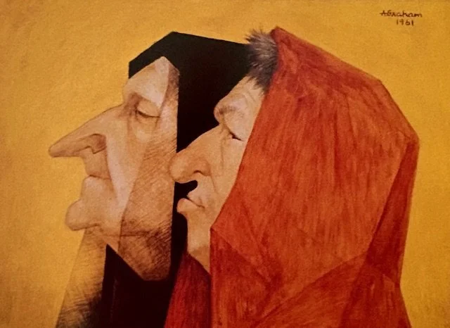   The hypocrites   1961 | tempera on board | 20 x 25 cm; private collection  