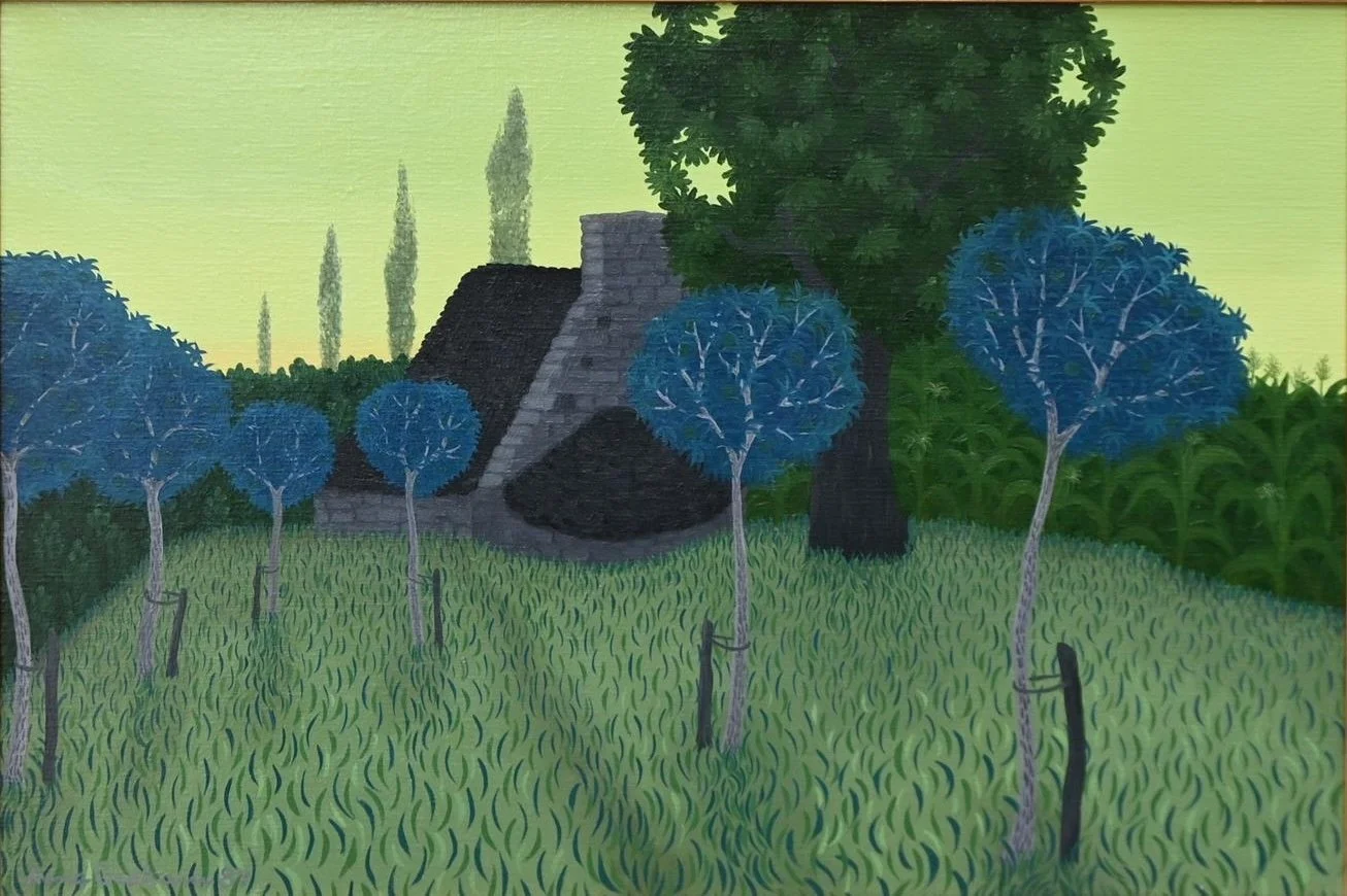   French landscape at dusk   1987 | oil on canvas | 36 x 53 cm | c/- Elders Art auctions  