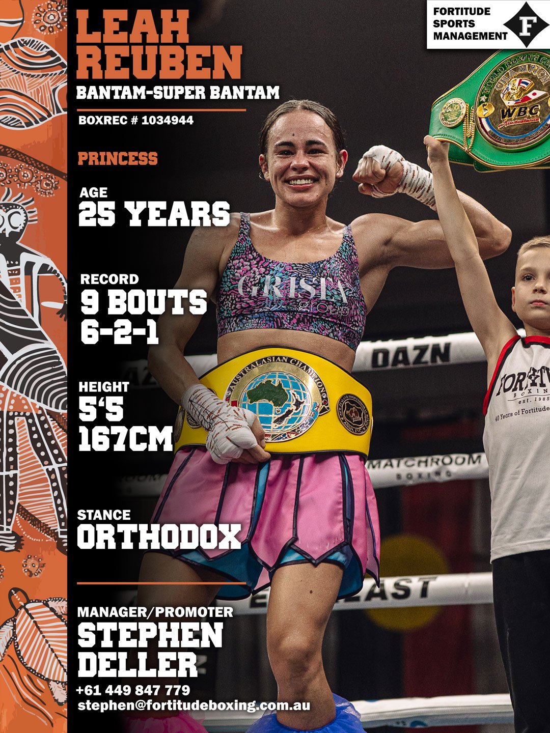 Princess Leah Reuben Australian Champion Boxer