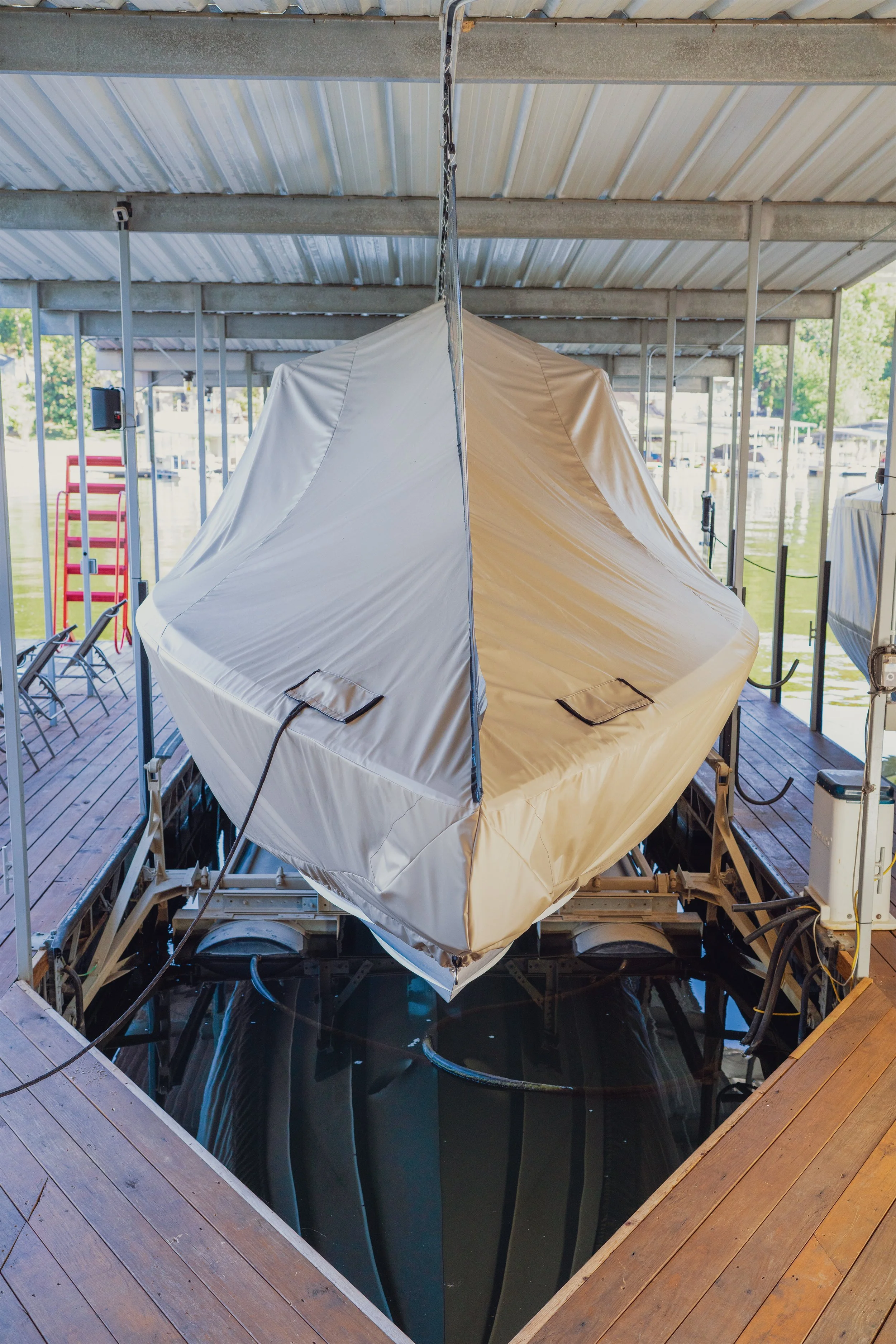Custom boat cover system installed in Jacksonville, FL