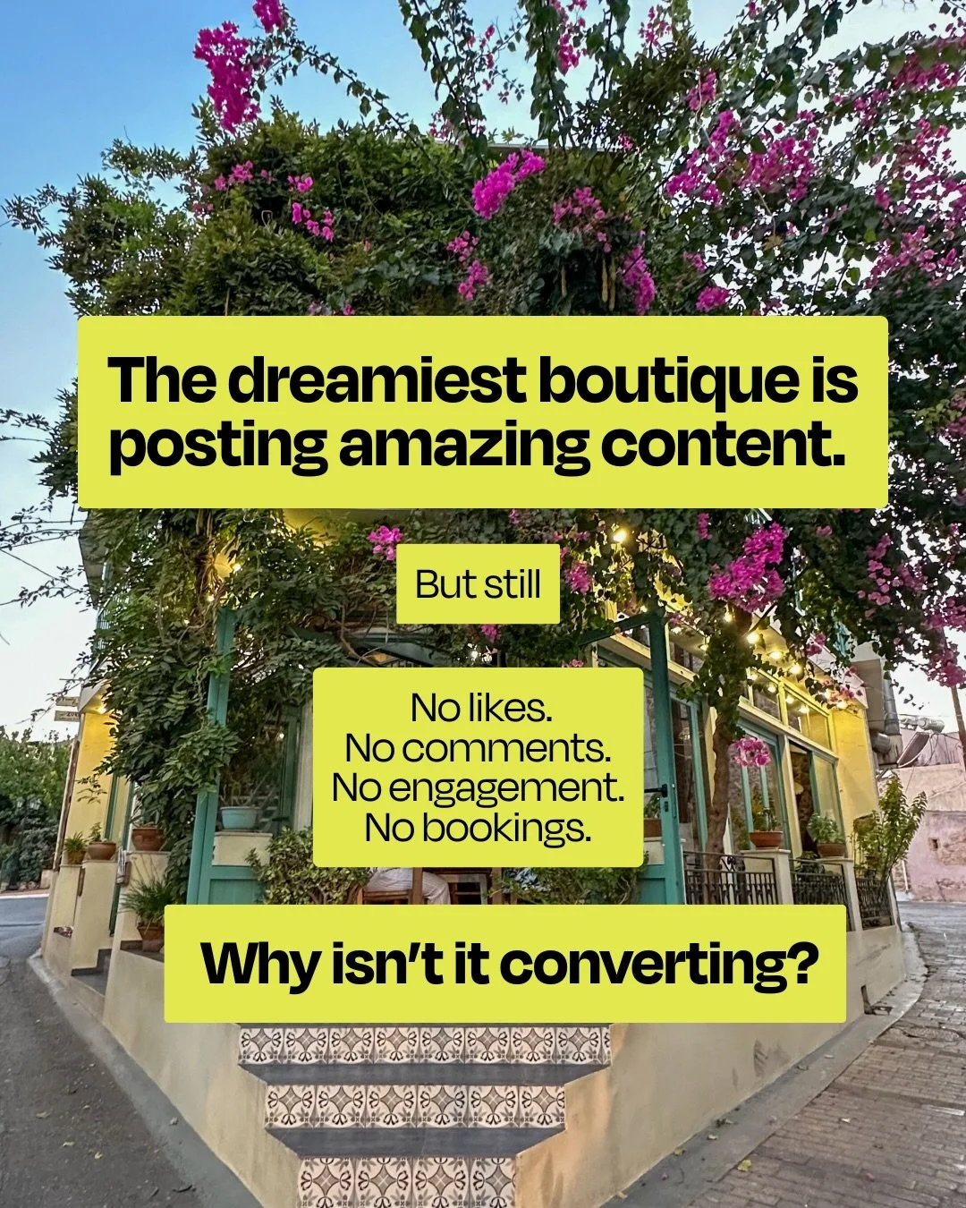 Conversions don&rsquo;t happen because a photo is perfect.

They happen when someone feels something and thinks:
&ldquo;I want to be there.&rdquo;

We resonate with content that feels human.
Content that could&rsquo;ve been filmed by ourselves.
Conte