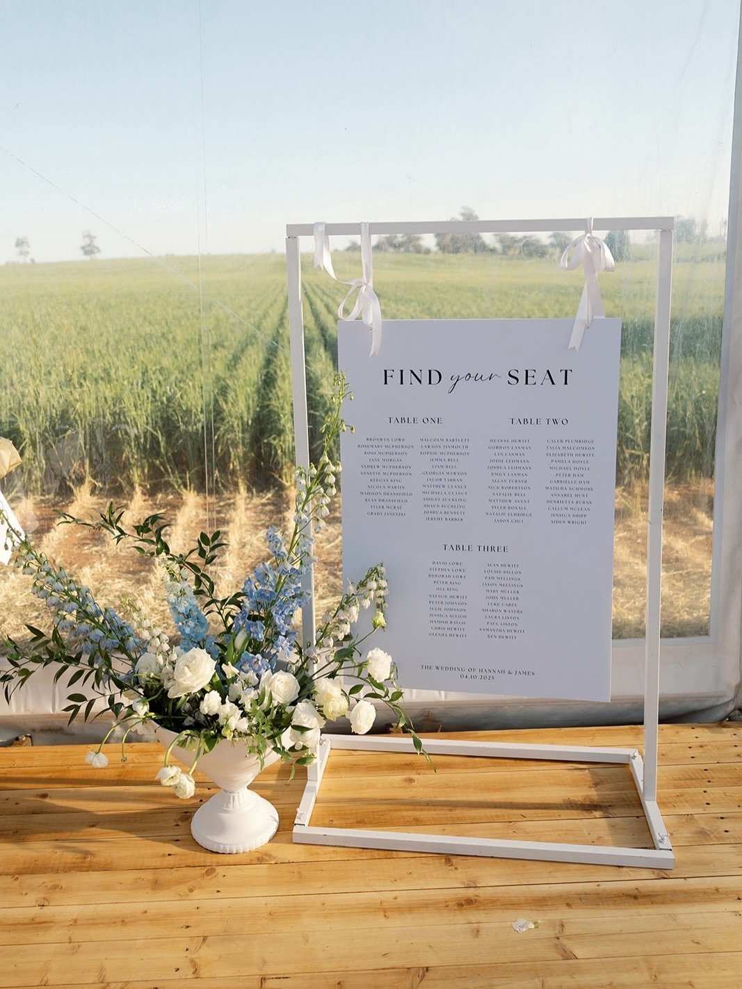 ✨Foam Board Seating Charts✨

Our standard seating charts selected in all packages and to purchase on their own. 

Upgrades to seating charts available at request also, we have been seeing some incred inspo online- just send us a dm for a personalised