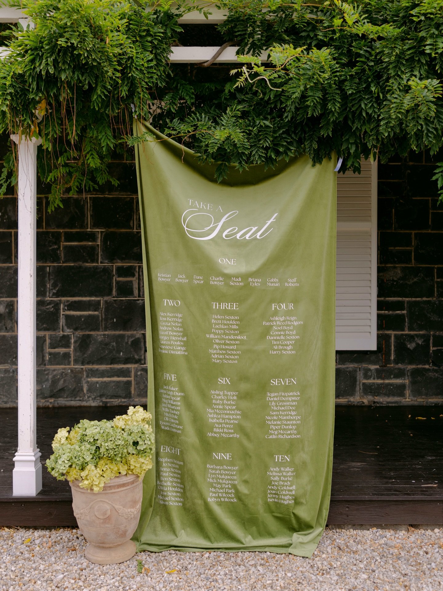 Our beautiful velvet seating chart 🤍 Available now in custom colours and materials. #seatingchart #weddingsignage 

Venue @barunahplains 
Photography @ashleighhaasephotography 
Styling, Flowers, Signage &amp; Hire @theeventquarter_ 
Celebrant + Coor
