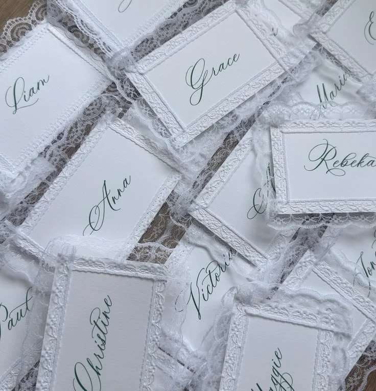 Lace Edged Name Tags