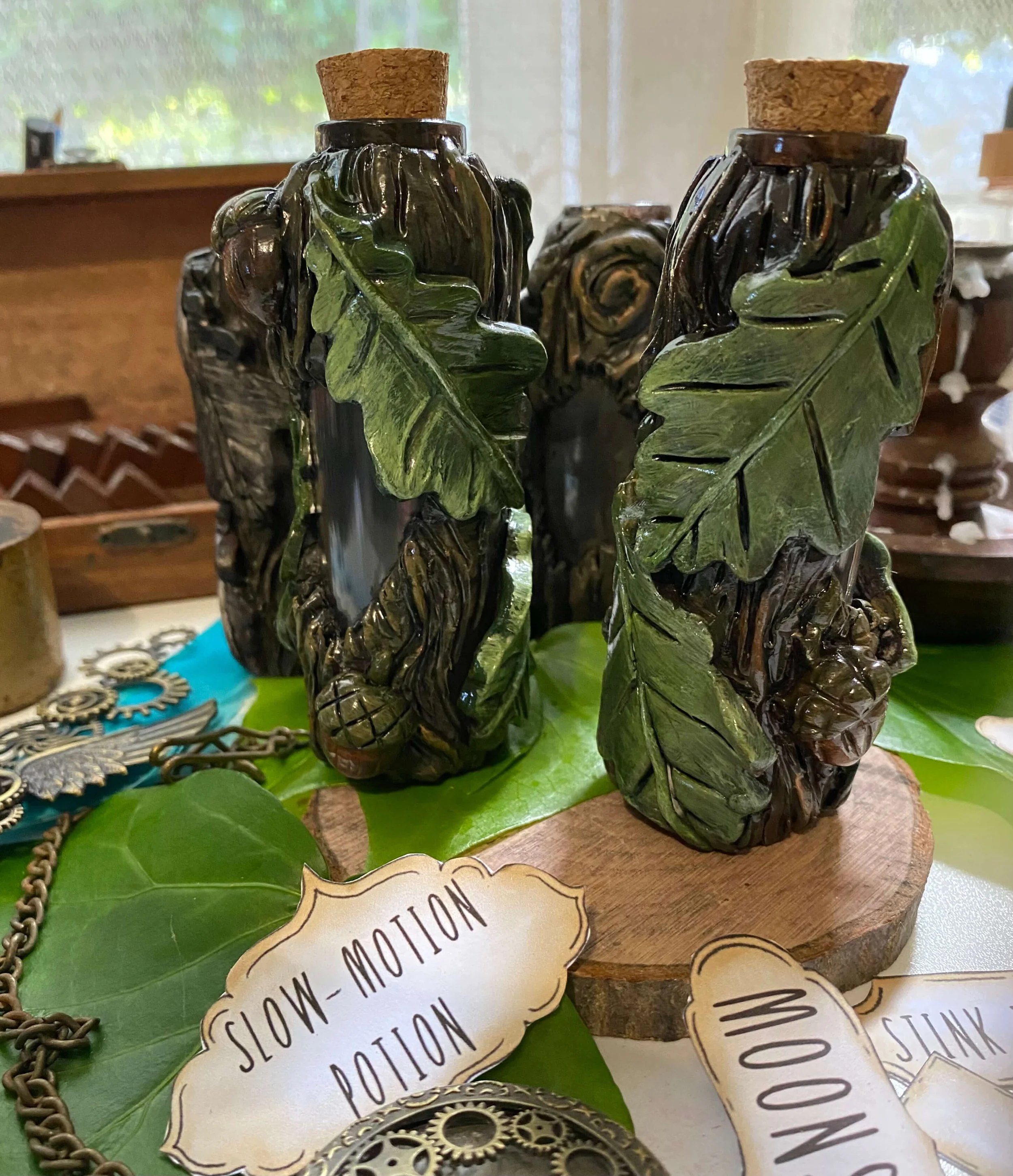 Collectable Oak and Acorn Large Polymer Clay Spell/Potion Jar