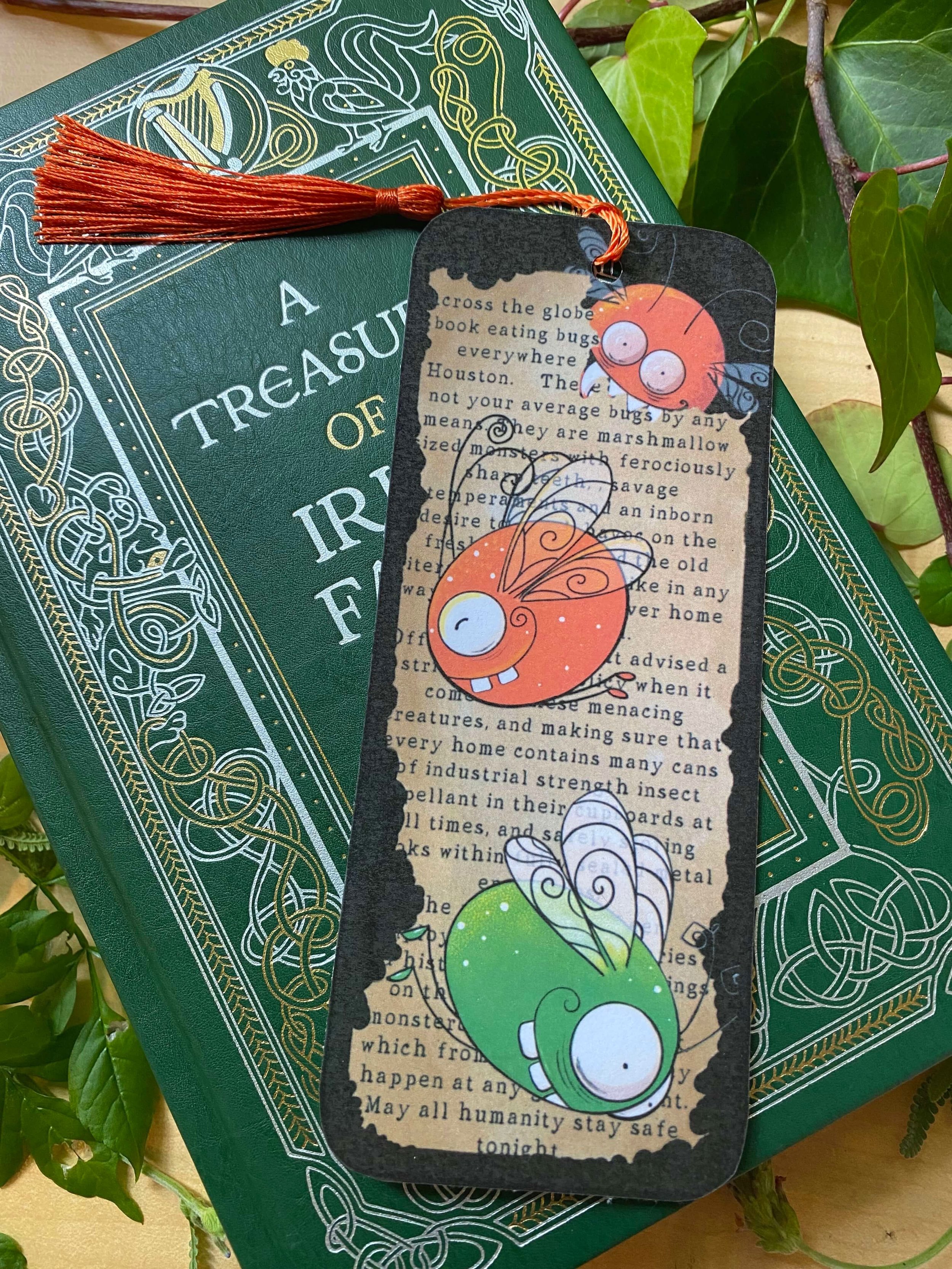 books reading bug bookmark newspaper