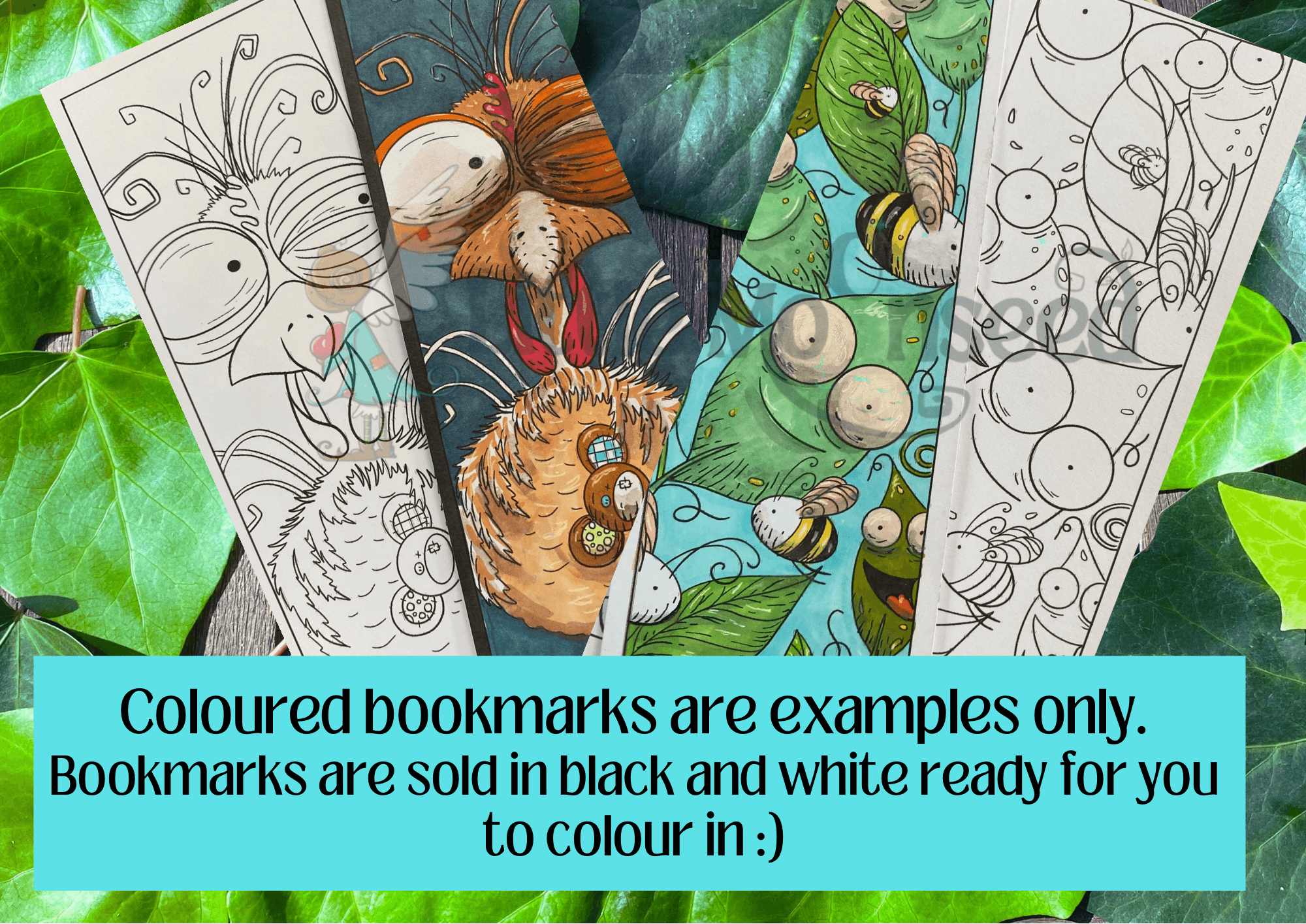 chicken bookmark colouring color leaves leaf cute spring bookmark book printable