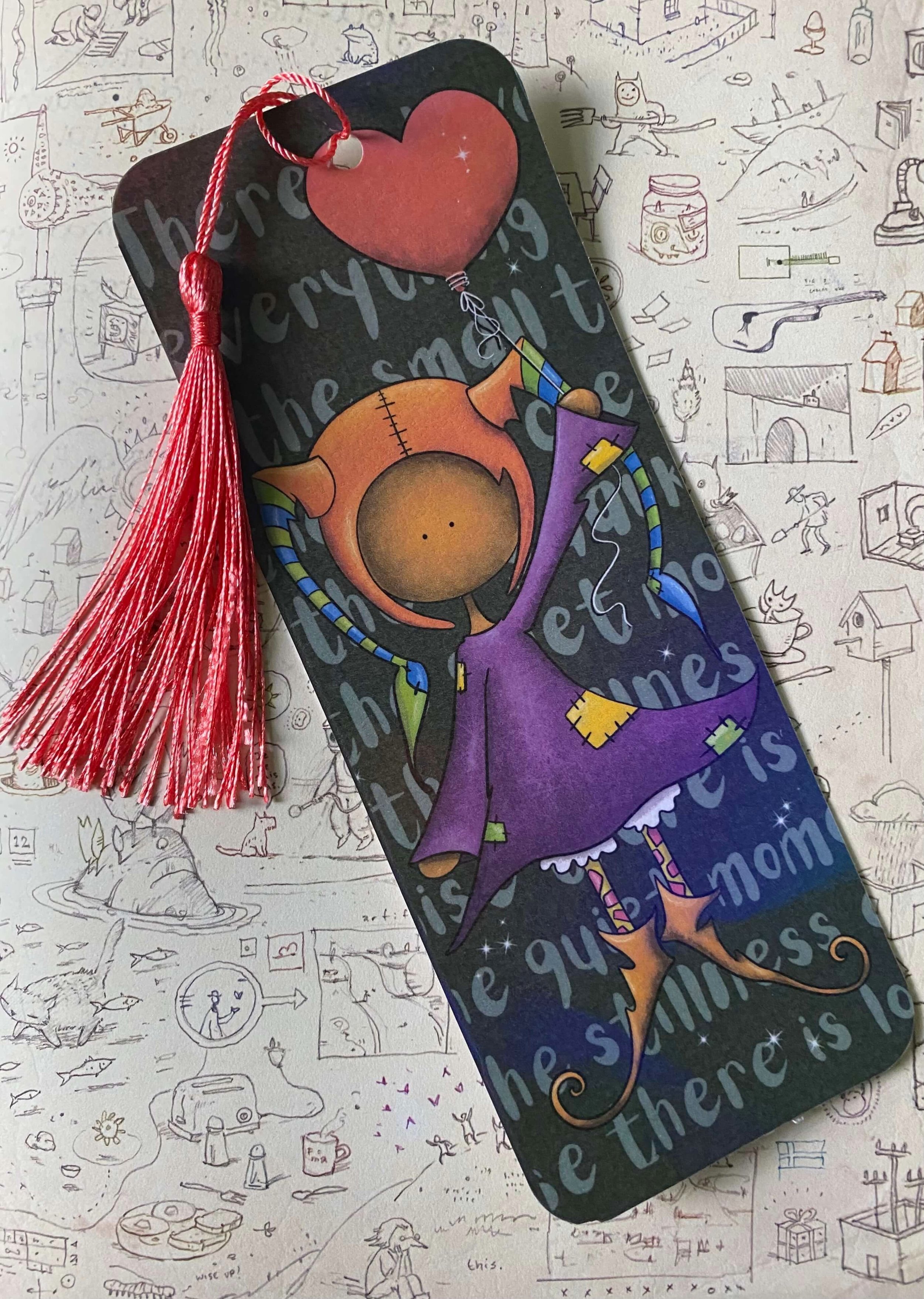 love books bookmark heart reading kids