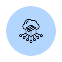Icon of a machine learning model with interconnected nodes on a computer chip