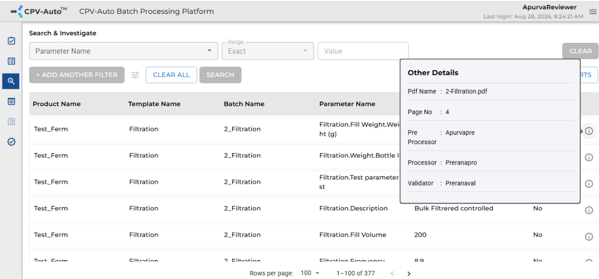 Analyze deviations across manufacturing parameters and batches