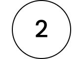 White circle with the number 2 inside on a black background
