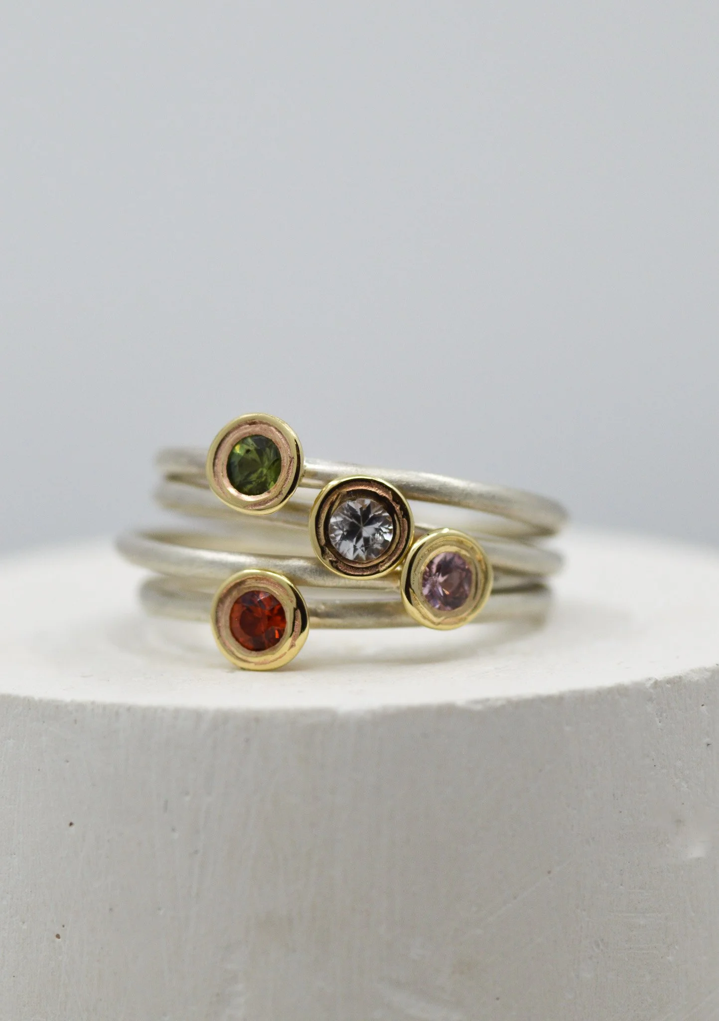 Sapphire Stacker Ring, 9ct Gold & Sterling Silver