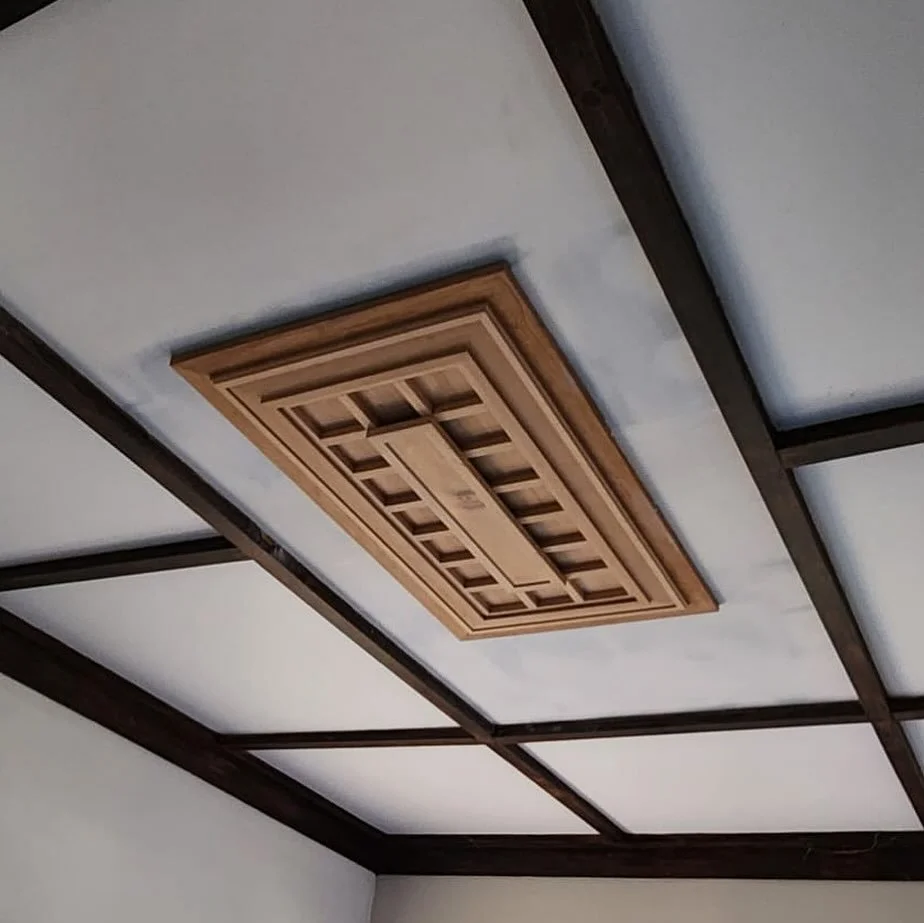 When a client wants to recreate a ceiling feature to keep in tone with the heritage of the home so we custom made a ceiling rose made out of recycled kauri pulled from the original house. 

Swipe to the end to see what the original looked like vs wha