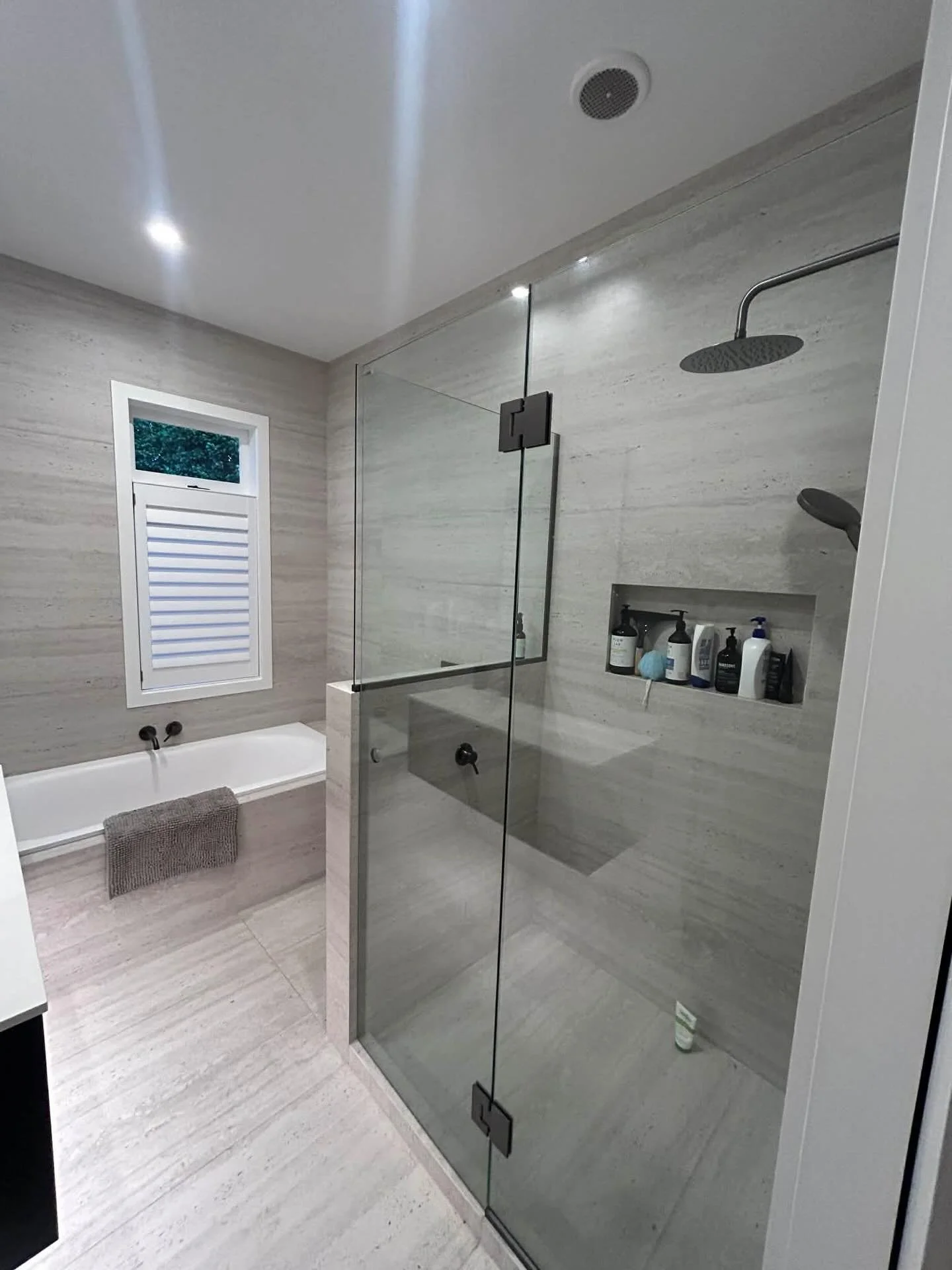 One of the most important parts of any bathroom renovation? Layout. 

Spacing between the vanity, shower, and toilet can make a bathroom feel open, functional, and easy to use.

This recent project was renovating the main household bathroom was built