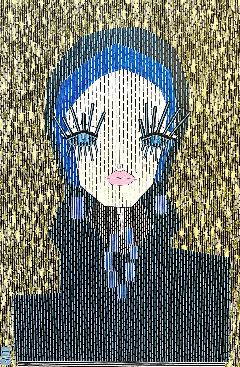 6 - "Girl + Hoodie" - 100x150 cm - Acrylic paint on canvas