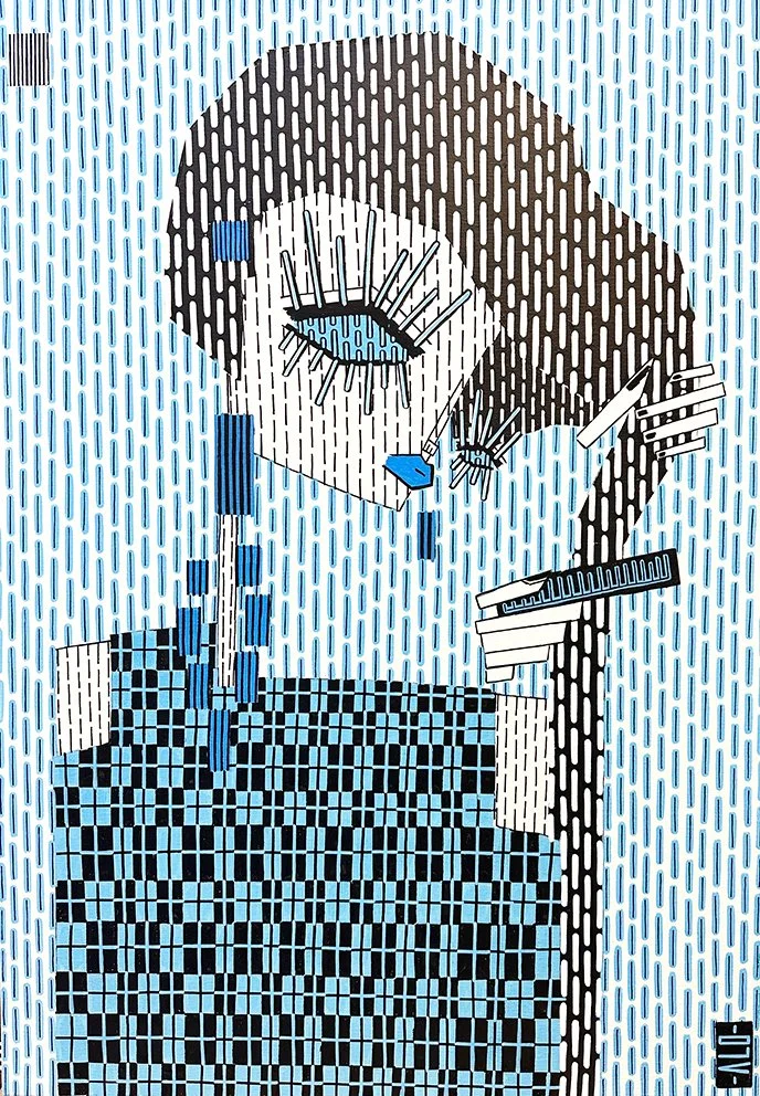 "A Japanese Lady" (Tryptic) - 70x100 cm - Acrylic paint on canvas