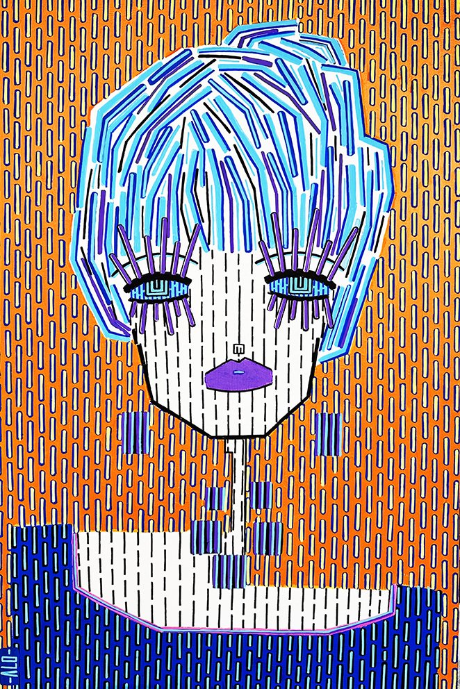 7.7 - "Italian Lady" - 40x60cm - Acrylic paint on wood board
