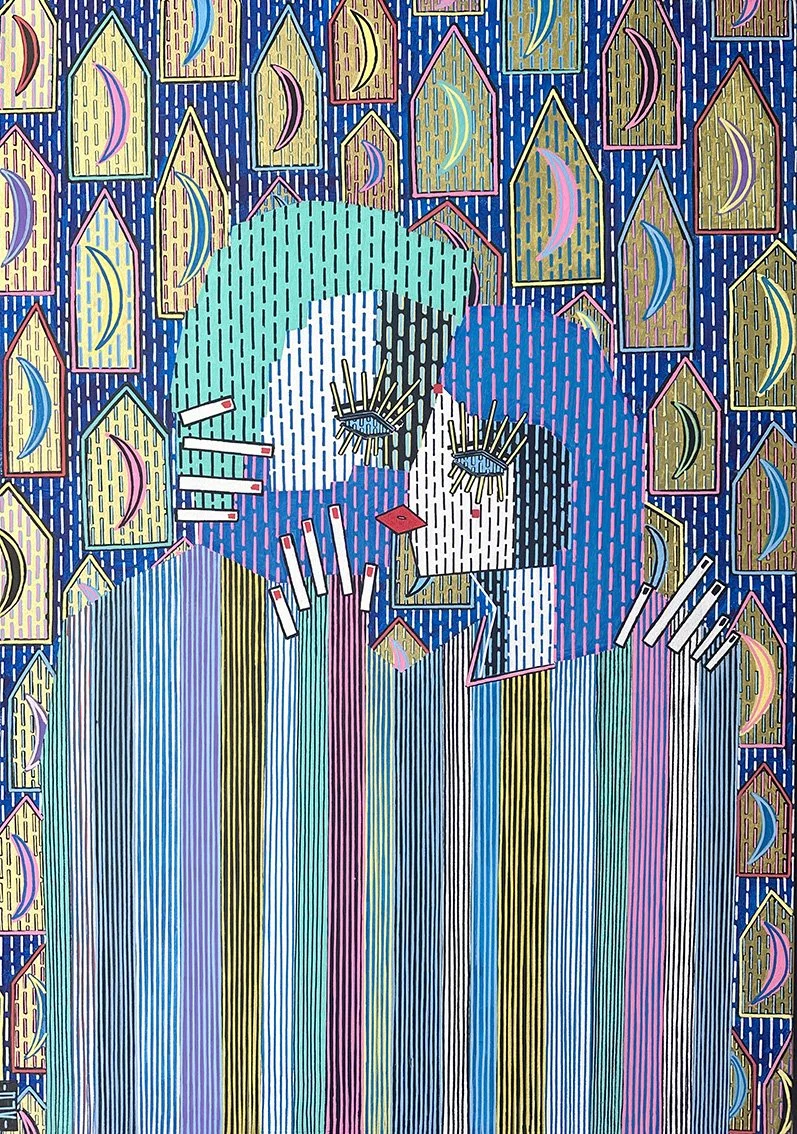 2 - "The Kiss" - 70x100 cm - Acrylic paint on canvas