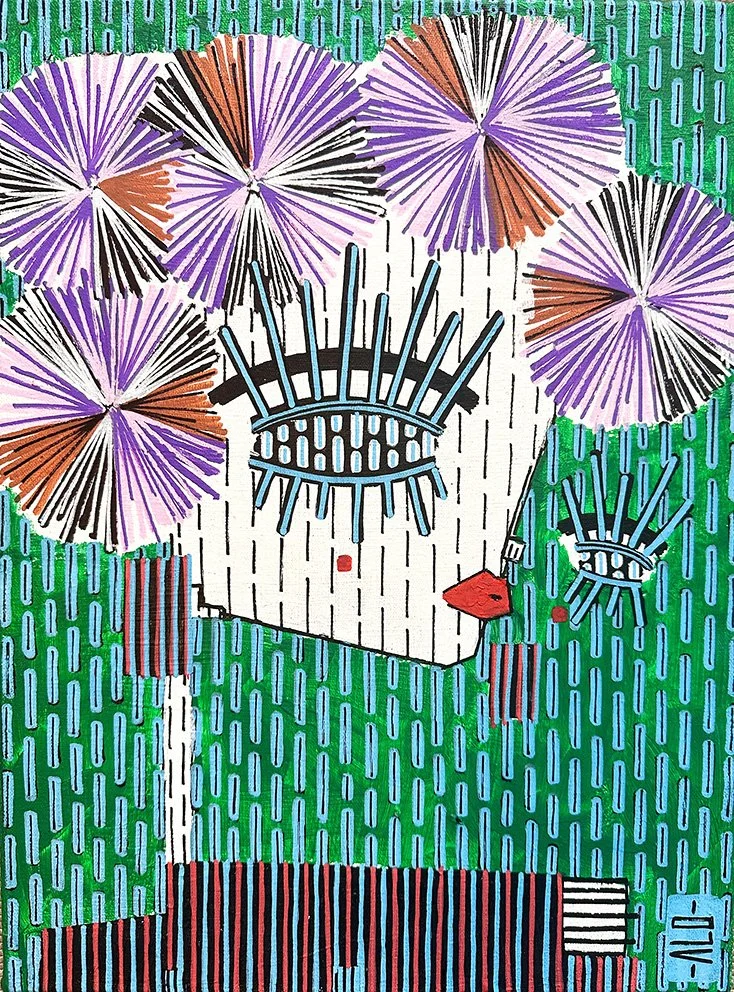 "Lady in green" - 70x100 cm - Acrylic paint on canvas