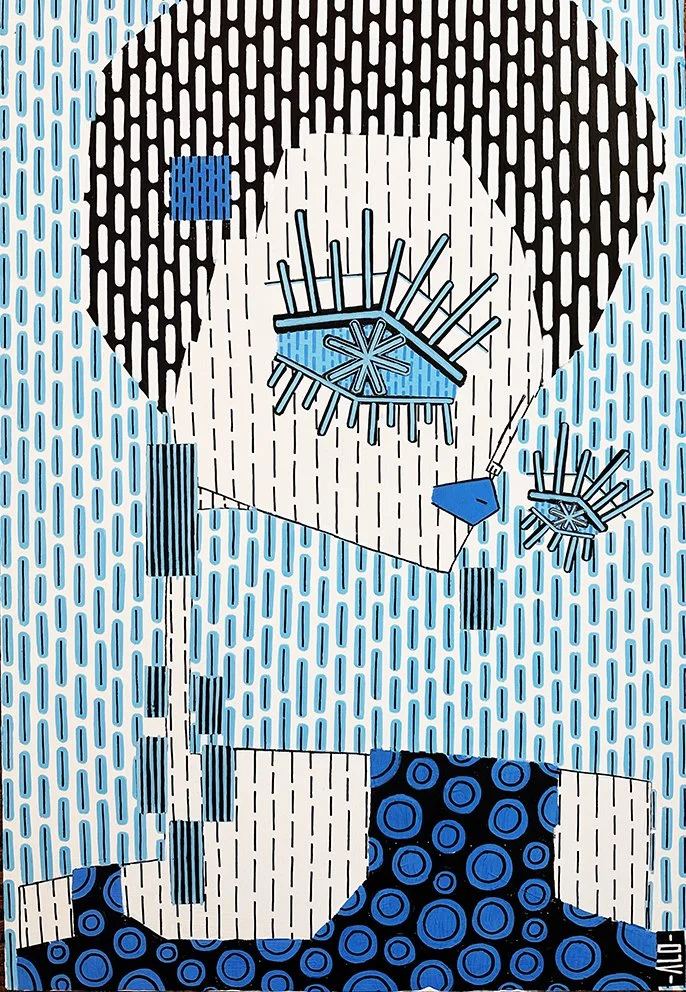 7.6 - "Blue profile" - 50x73 cm - Acrylic paint on wood board