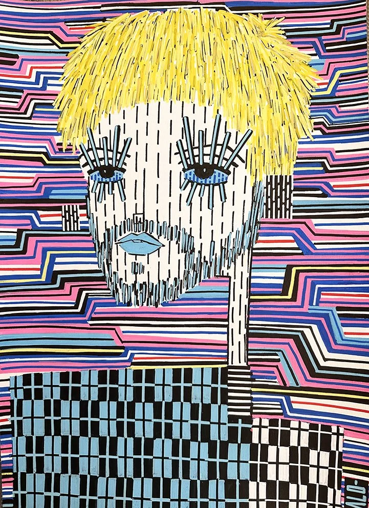 "Self p[ortrait" - A3 - Acrylic on paper