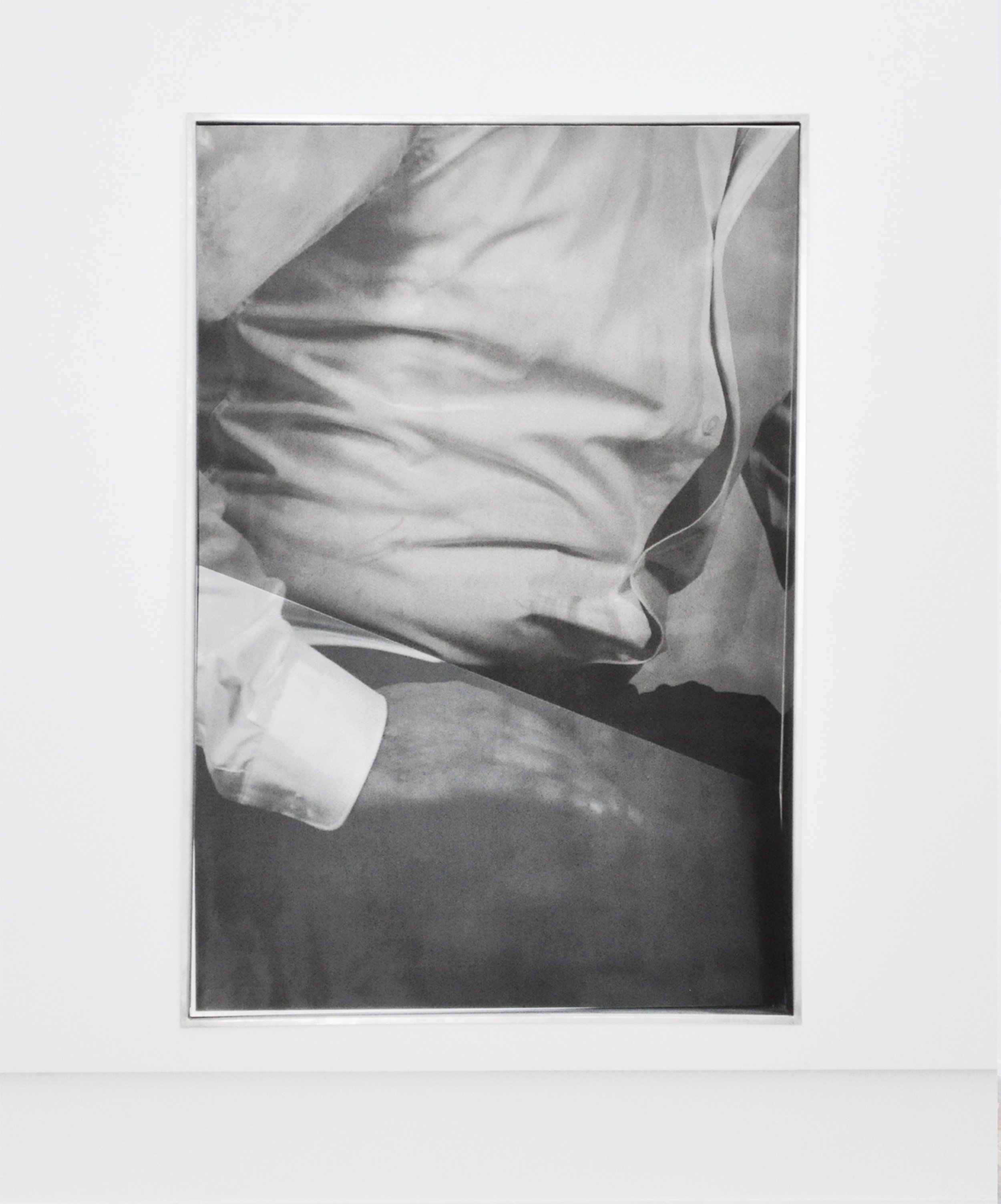 Unbuttoned 2016, screen print on aluminium 6ft x 4ft