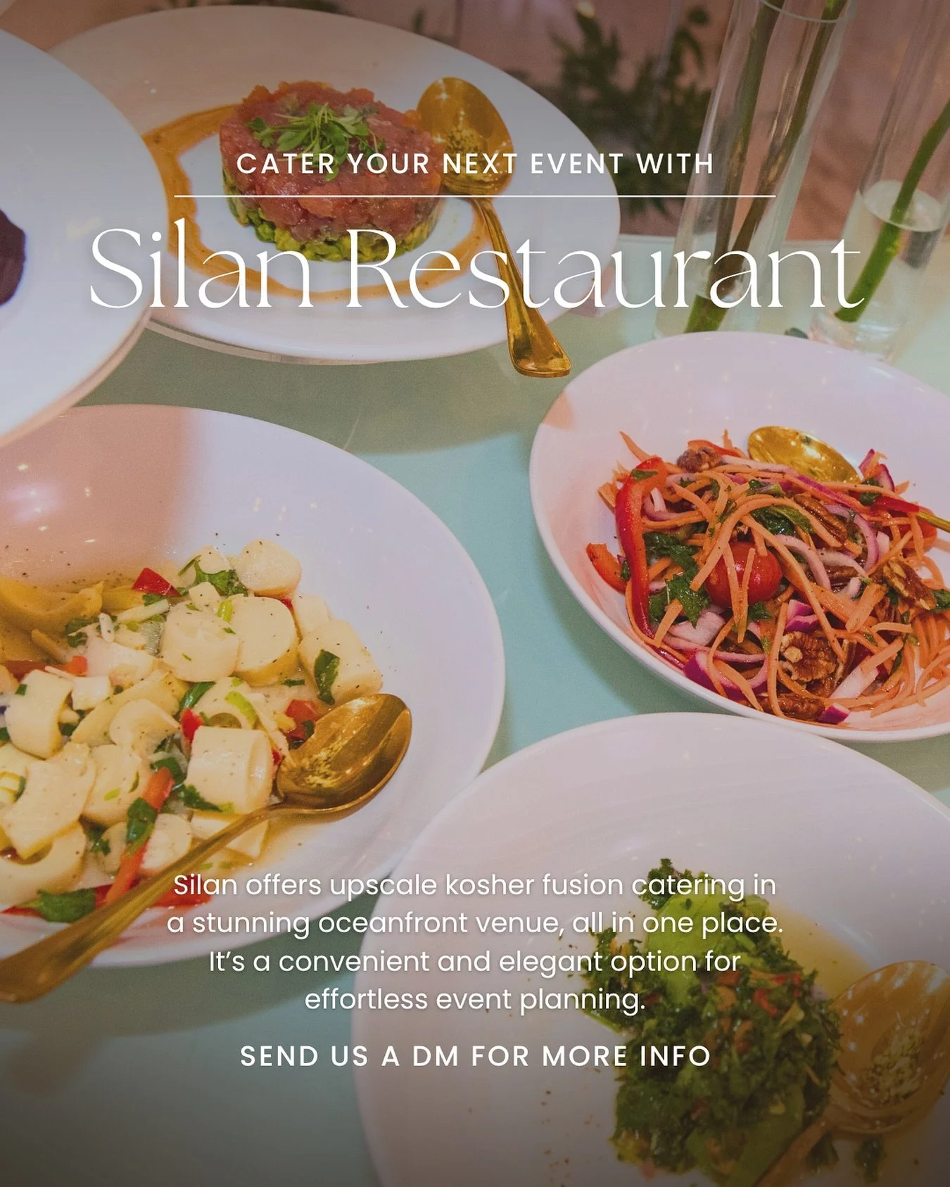 Cater your next event Silan Restuarant ✨🍽️

Turn your vision into reality with gourmet kosher fusion, oceanfront views, and flawless service&mdash;all under one roof 🌟 Your next event deserves nothing less. 

#silanmiami #miamievents #luxuryevents 