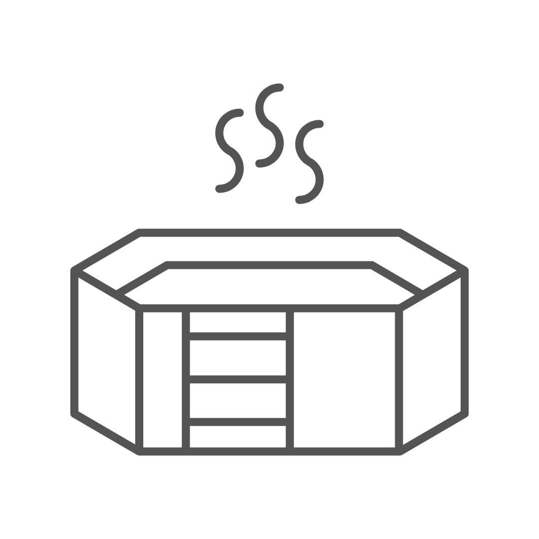 Illustration of a hot tub with steam rising