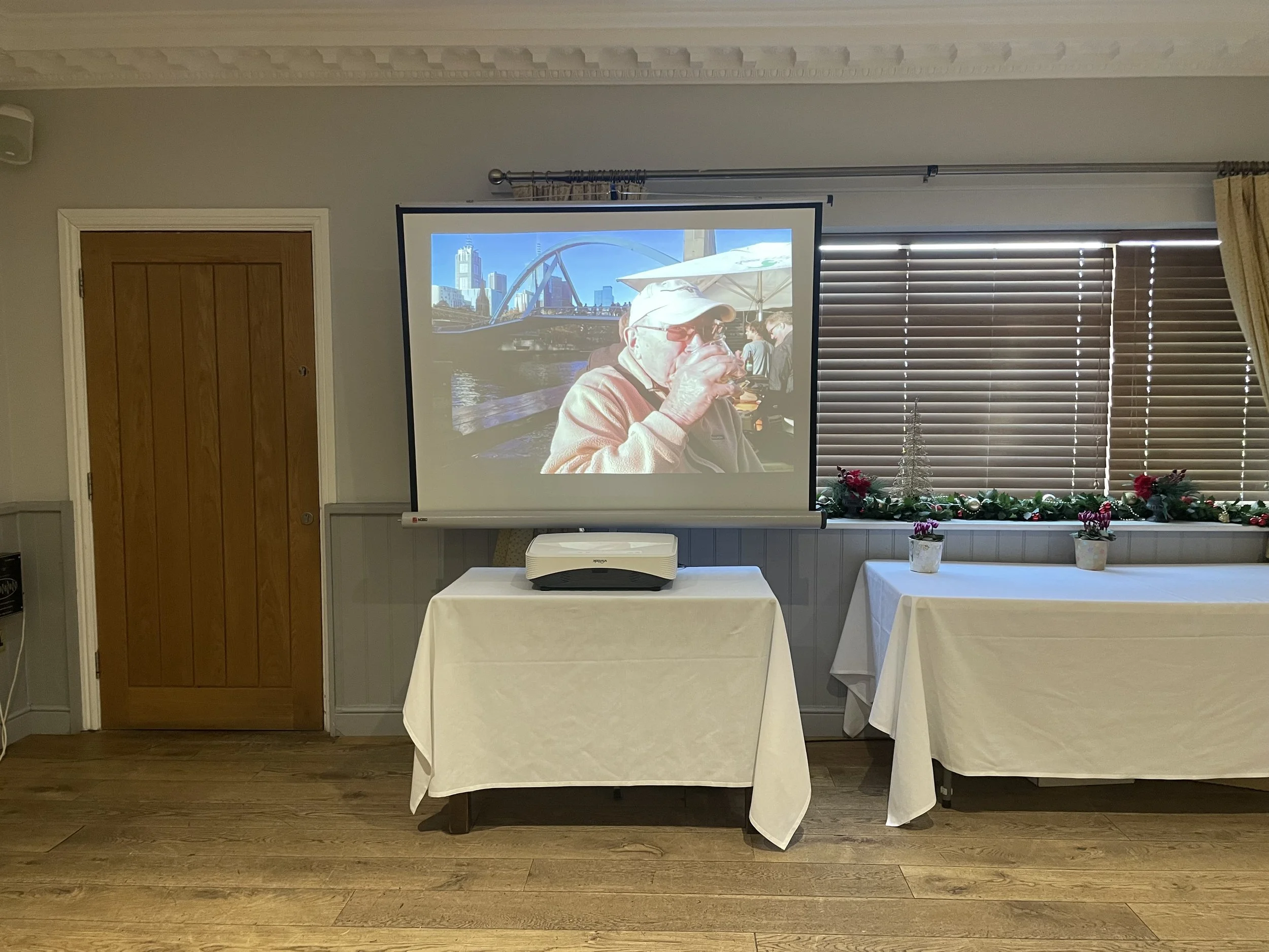 Short Throw Laser Projector and 2-Metre Screen Hire