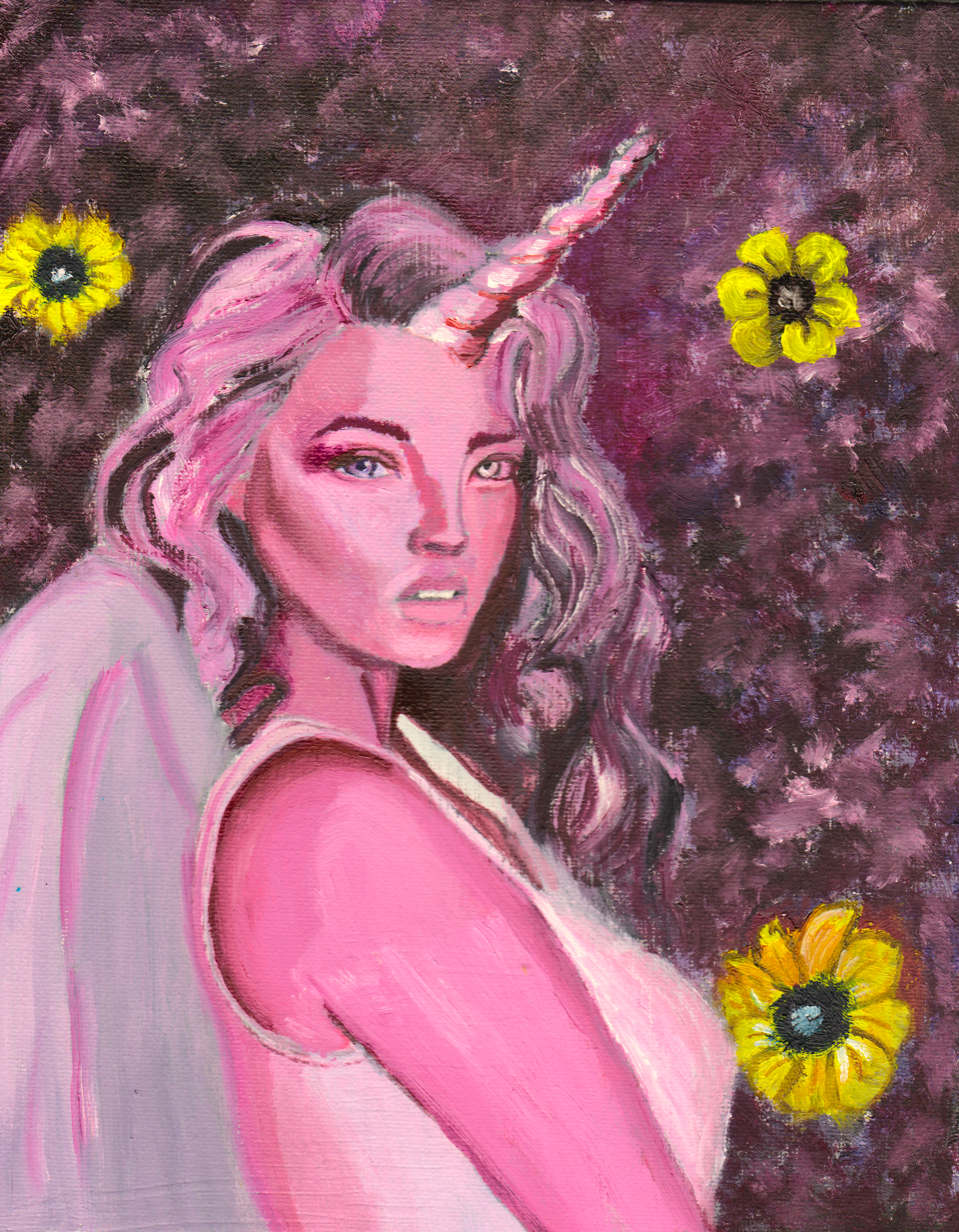 "Pink Unicorn" 8x10 Original Oil Painting