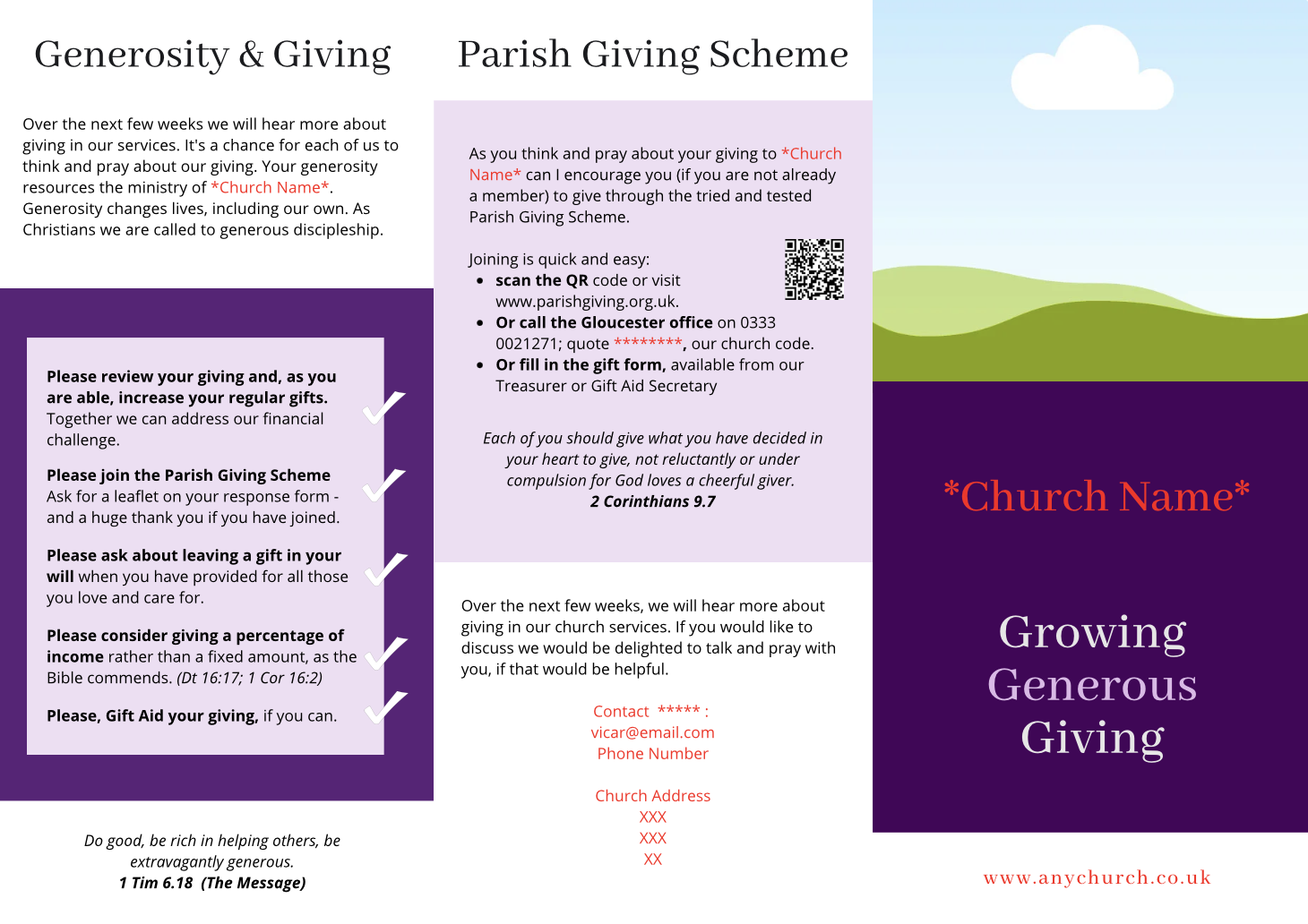 An example of an editable brochure (Template 1)