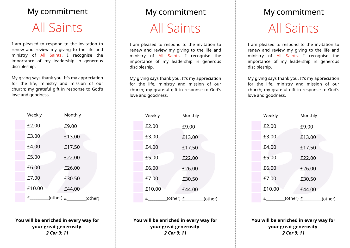 Response Form Template example
