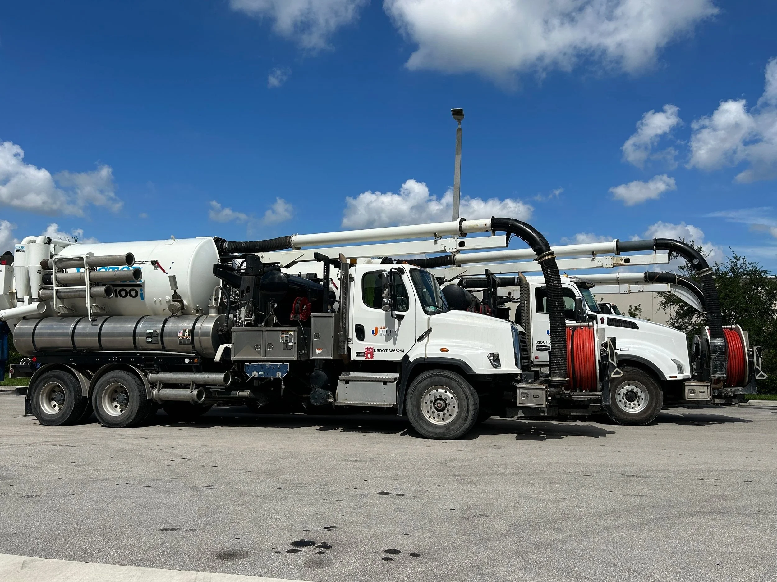 2 Vacuum Trcks a part of US Utility Services Fleet serving South Florida