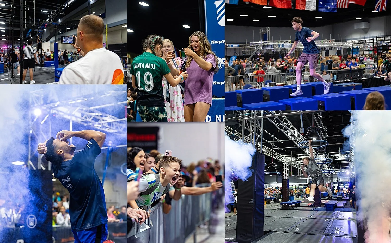 athletes celebrate with their loved ones at World Ninja League
