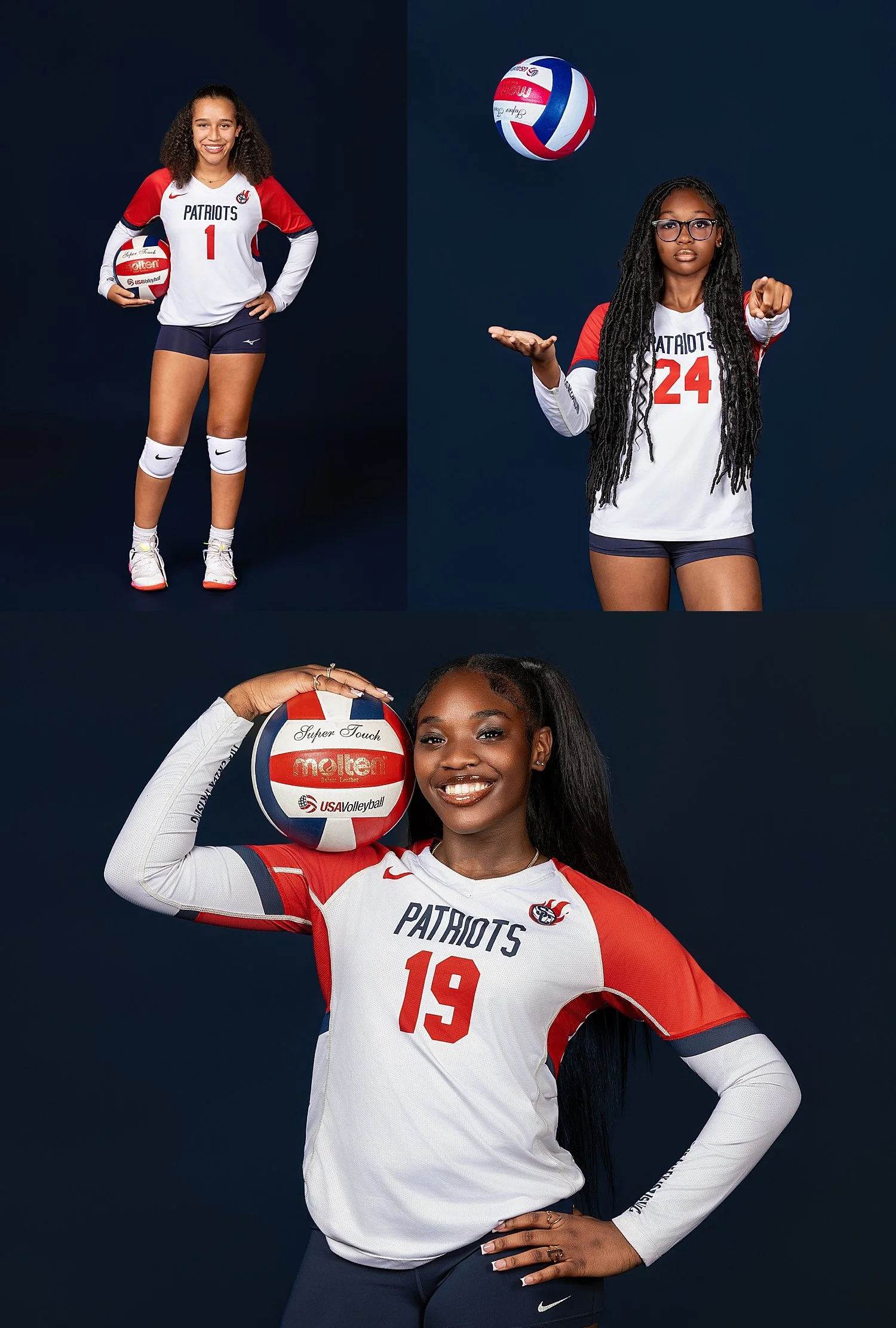 volleyball players pose in studio for Atlanta sports photographer