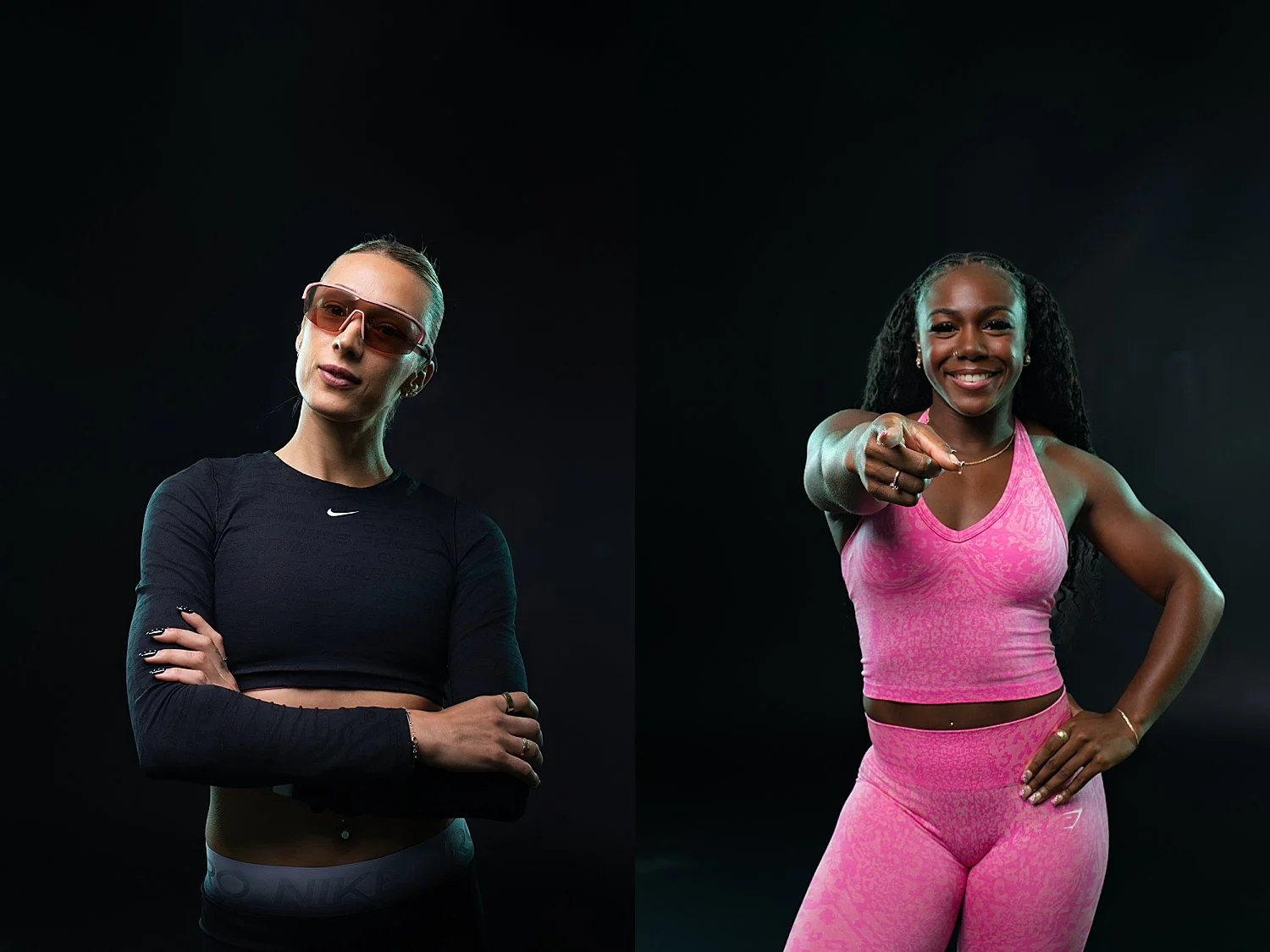 athletes on black backdrop by Atlanta sports photographer