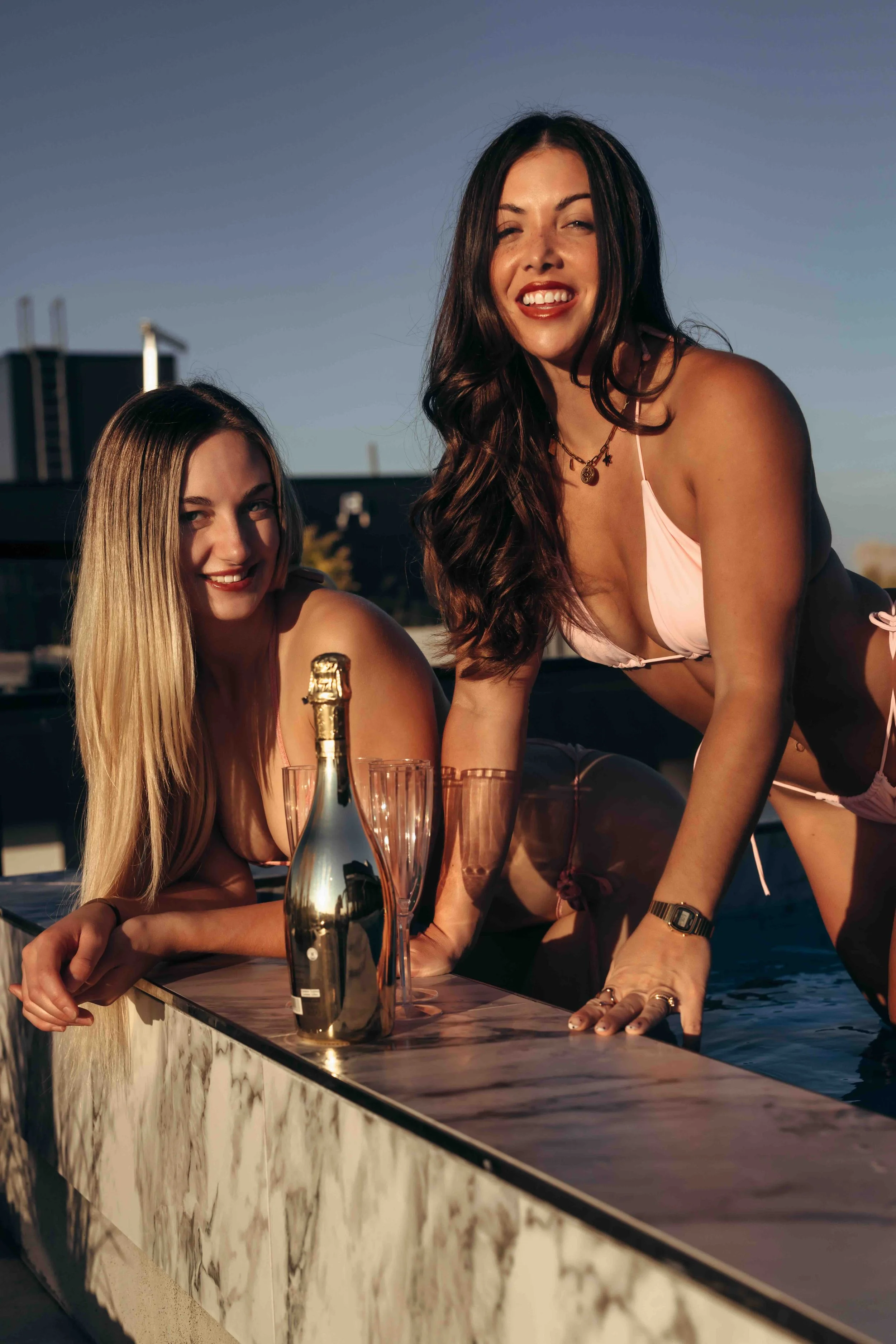Champagne pool party
