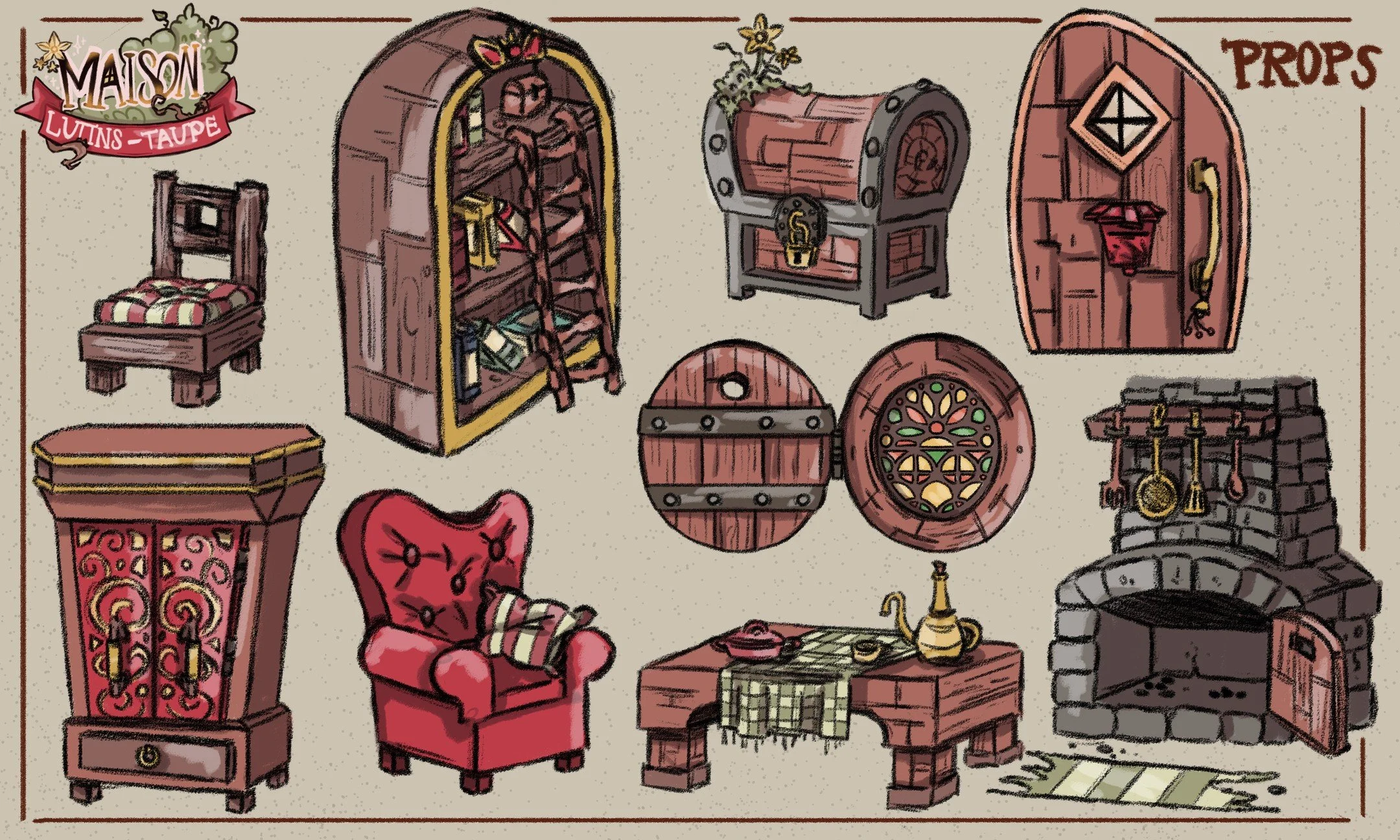 MAISON LUTINS-TAUPE - CONCEPTART
really cozy stuff ; props for a concept art class at @ecv_paris 🌼
#ecvparis #illustration #conceptart #props #art #cartoon #house #cottagecore