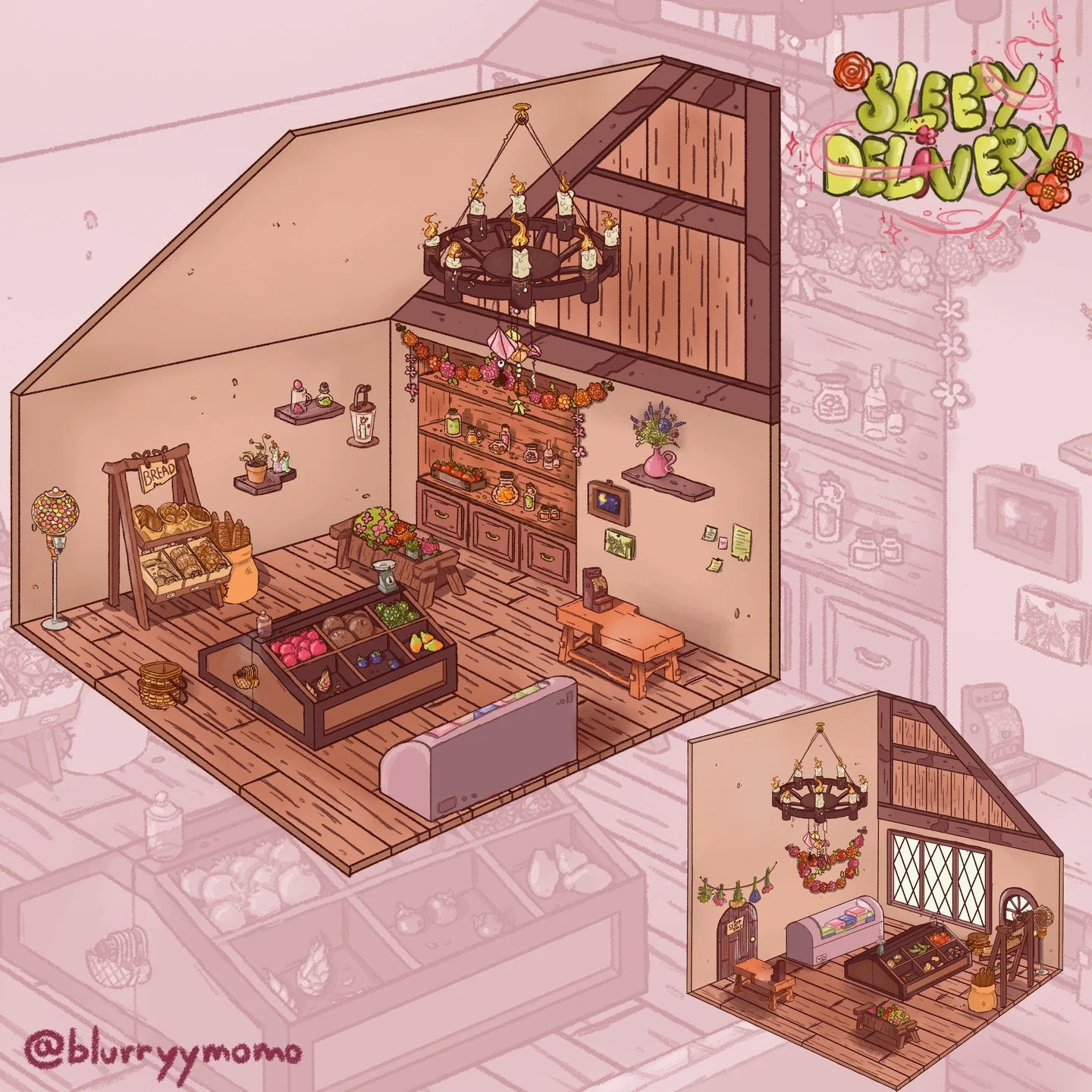 SLEEPY DELIVERY - CONCEPT ART/PROPS
carmen's grocery store
miniprod pour @ecv_paris 
#ecvparis #ecv #conceptart #props #illustration #art #cartoon #grocerystore #witch #decor