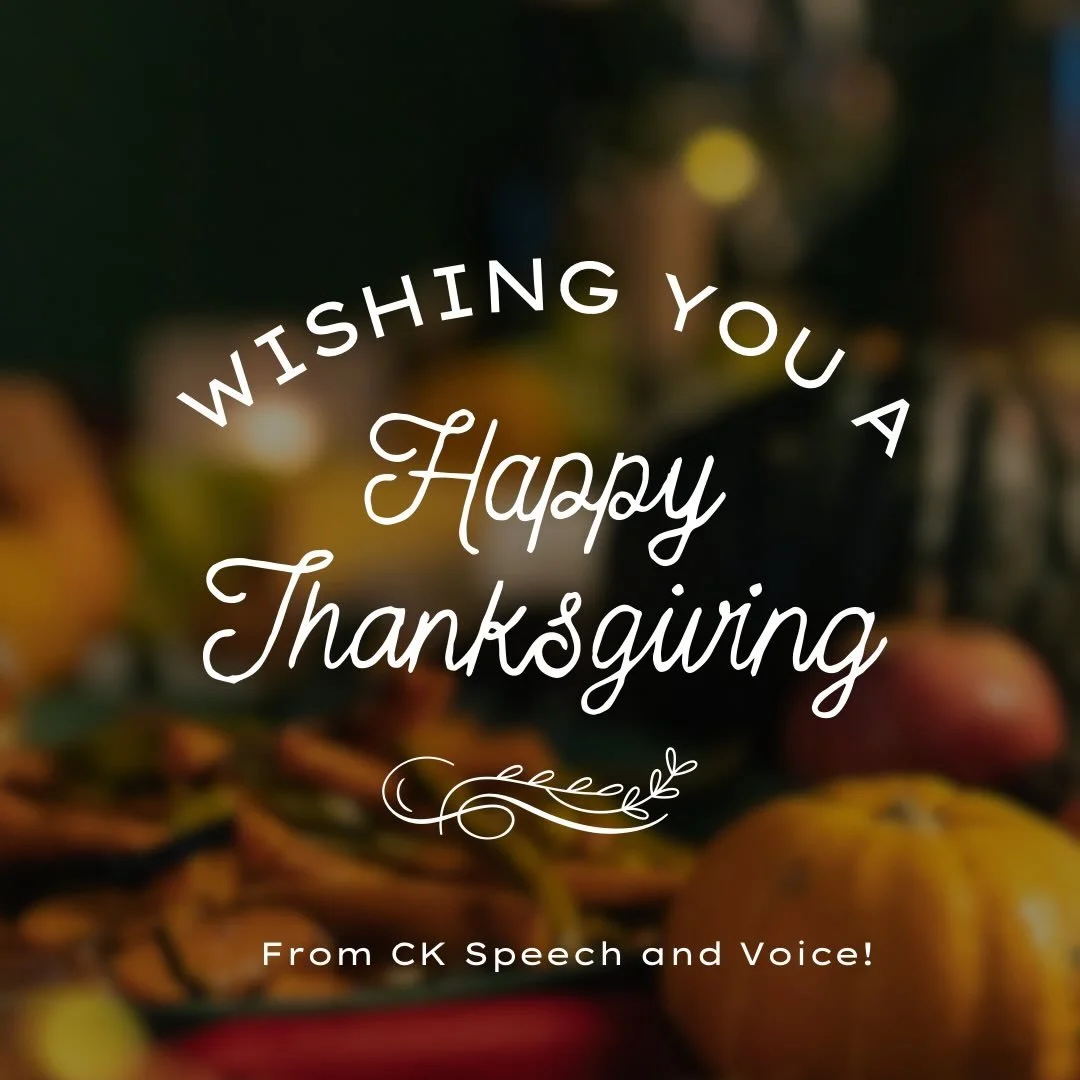 Happy Thanksgiving from CK Speech and Voice!
#thanksgiving #slp