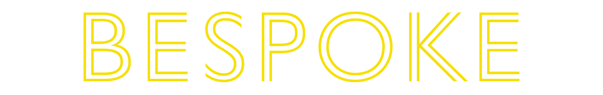 Yellow neon sign that reads 'BESPOKE' on a black background.