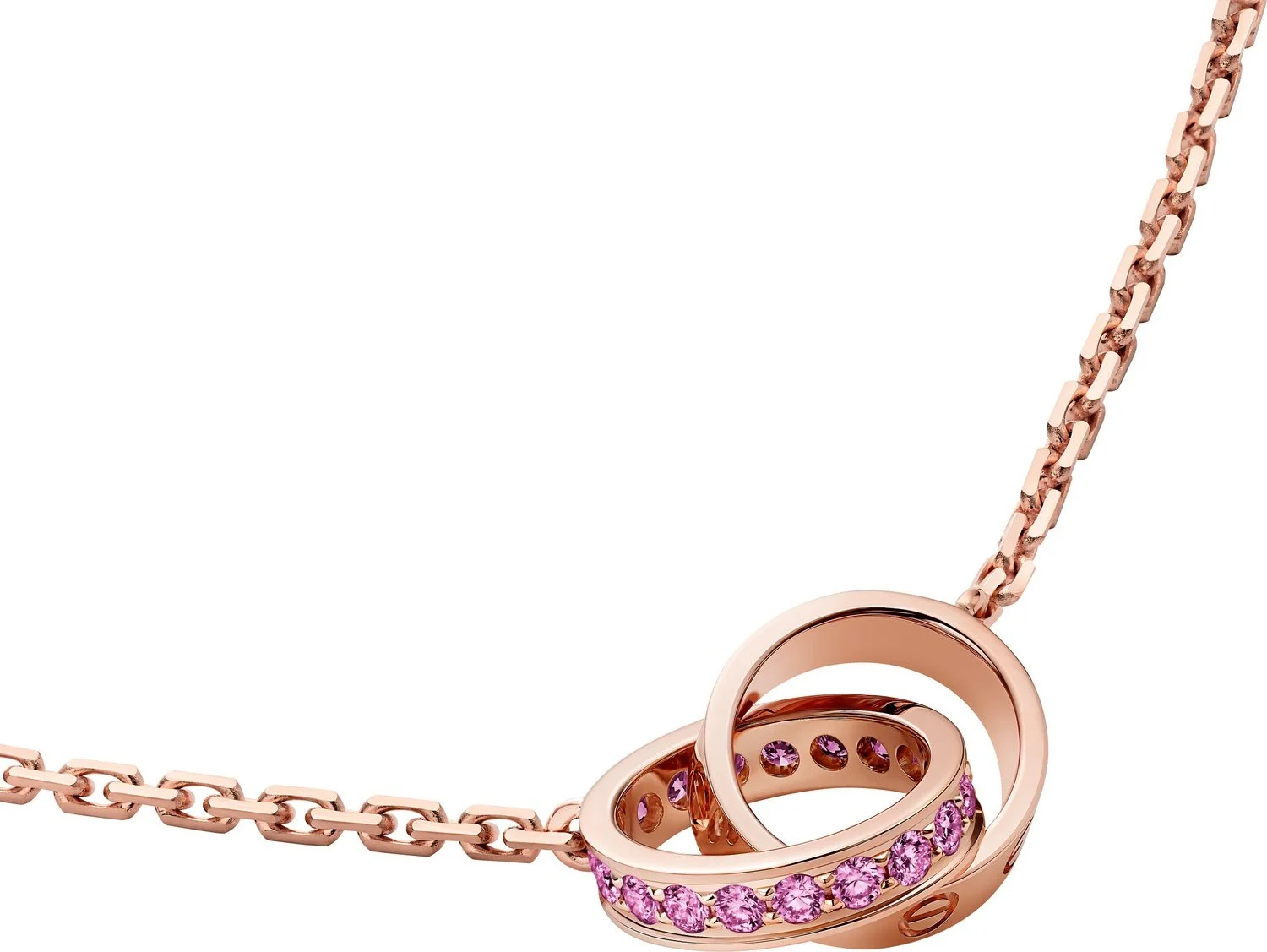 Cartier LOVE系列2026七夕特别款玫瑰金与粉色蓝宝石珠宝